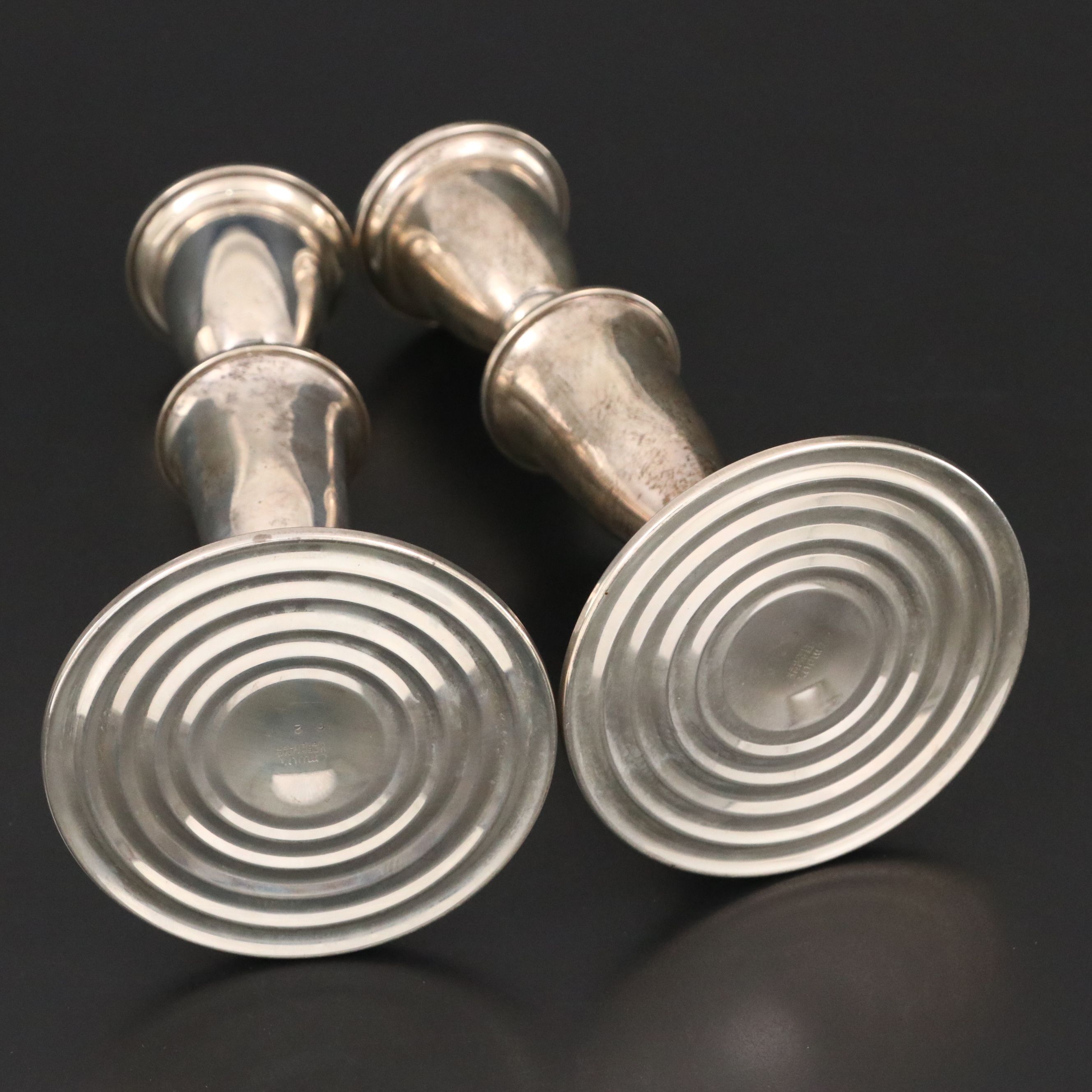 Gorham and Empire Sterling Silver Candlesticks with Empire Shakers