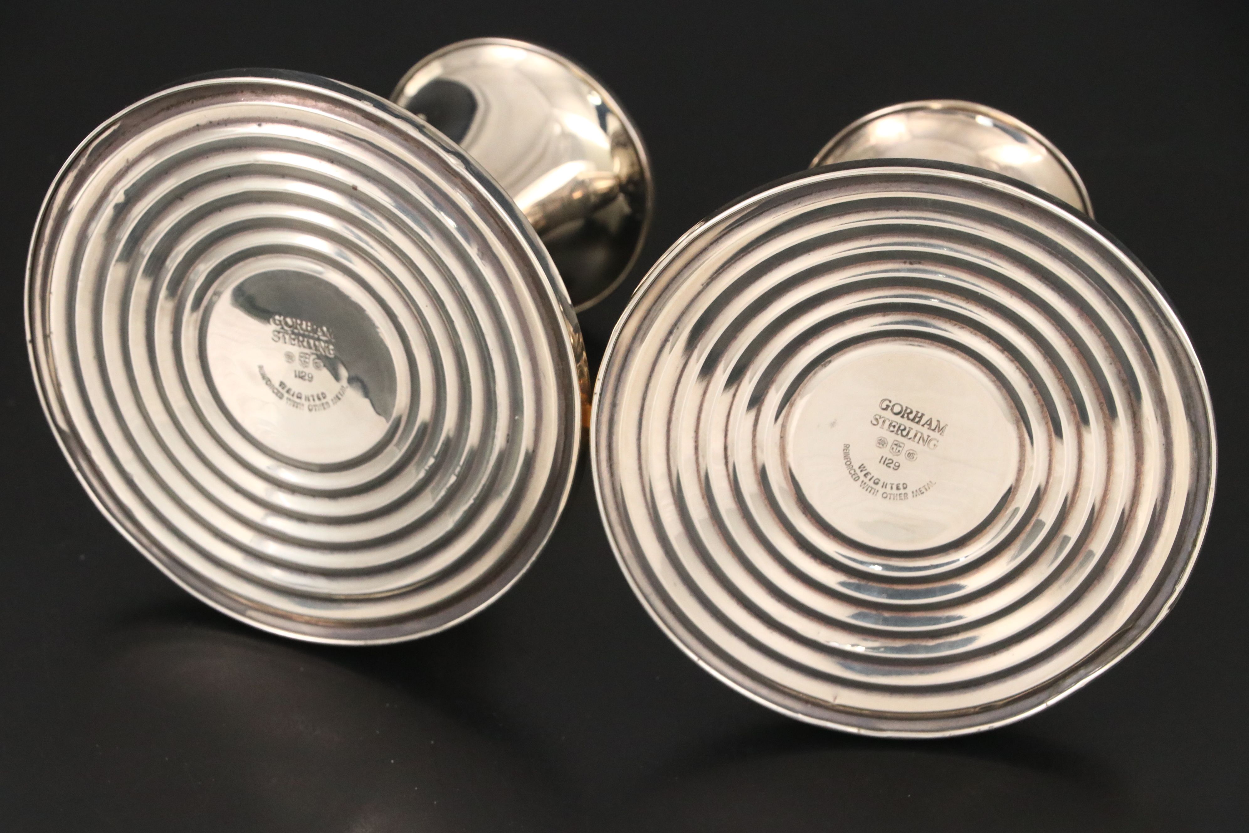 Gorham and Empire Sterling Silver Candlesticks with Empire Shakers