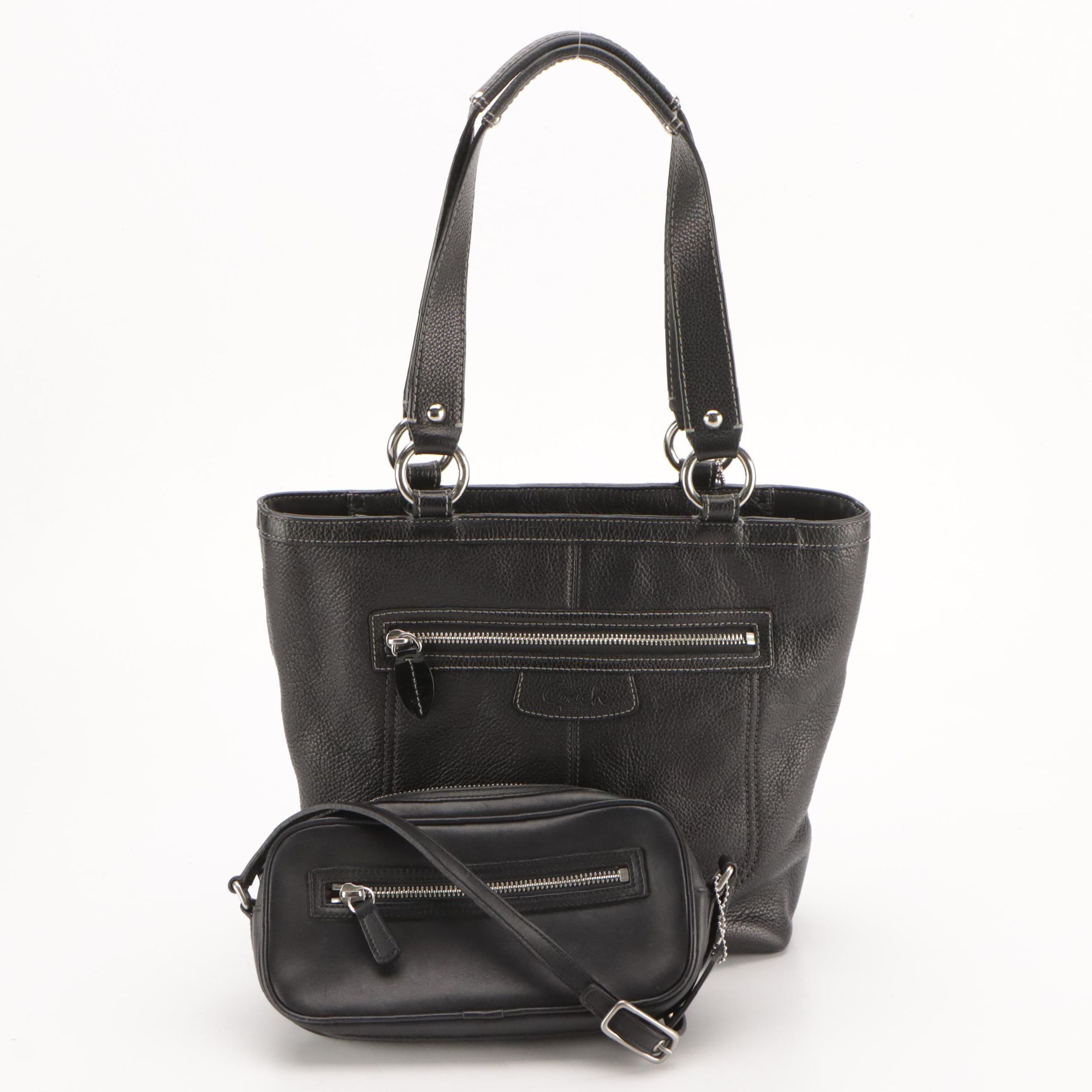 Coach Penelope Pebbled Leather Shoulder Tote, Legacy Zip-Around Crossbody