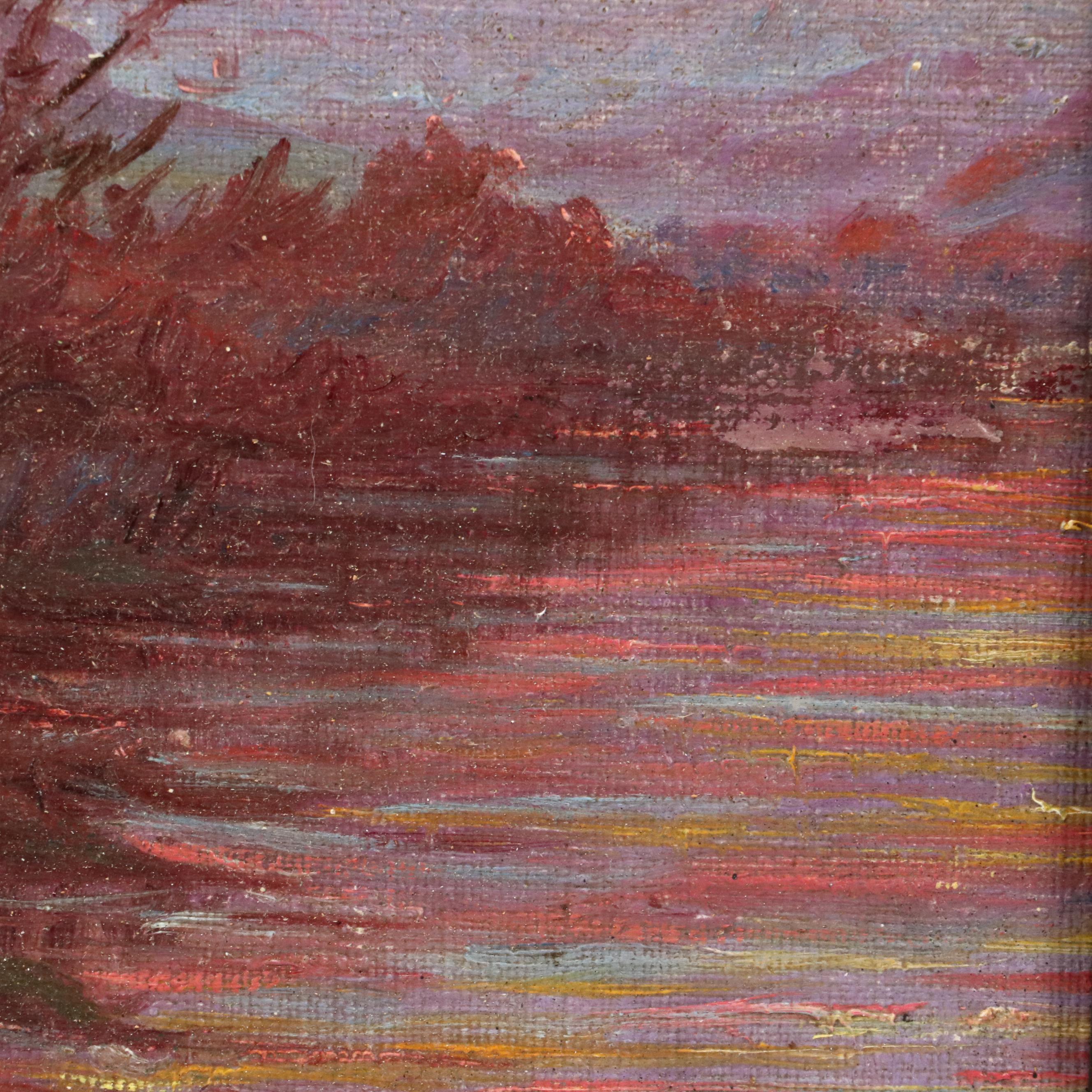 Jeanne Reimbolte Impressionistic Oil Painting of Landscape at Sunset