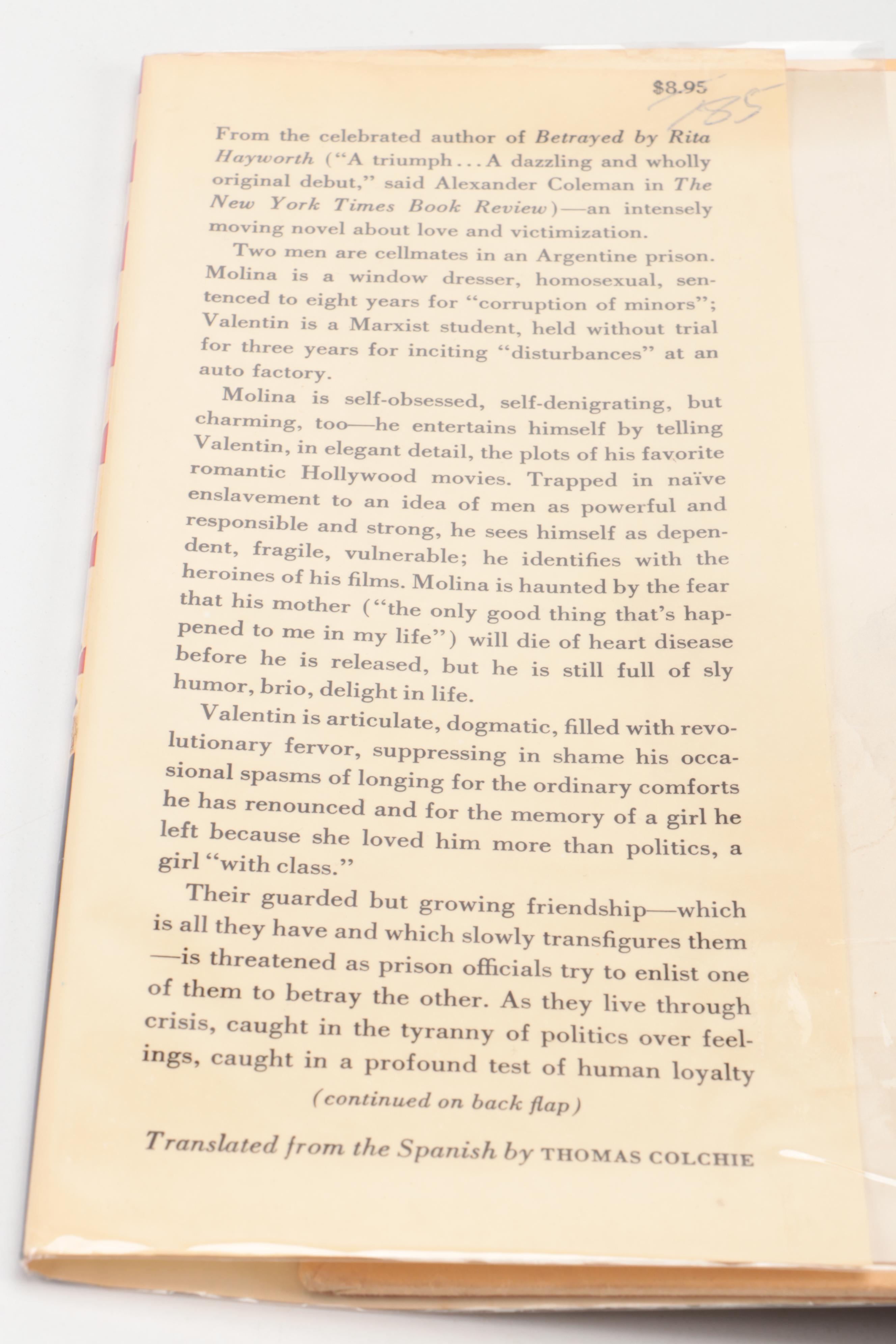 First American Edition "Kiss of the Spider Woman" by Manuel Puig, 1979