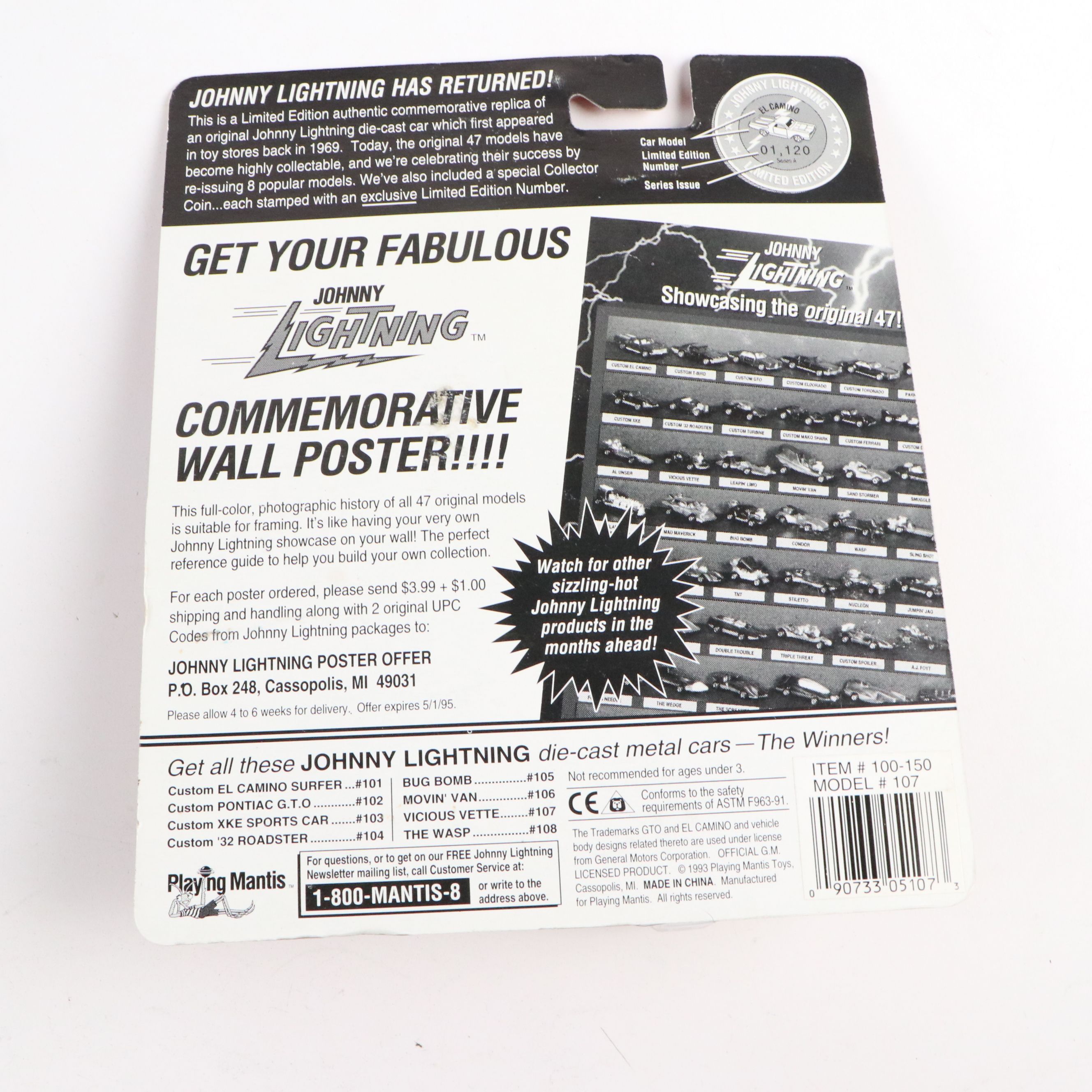 Johnny Lightning "El Camino" and More Commemorative Limited Edition Cars, 1993