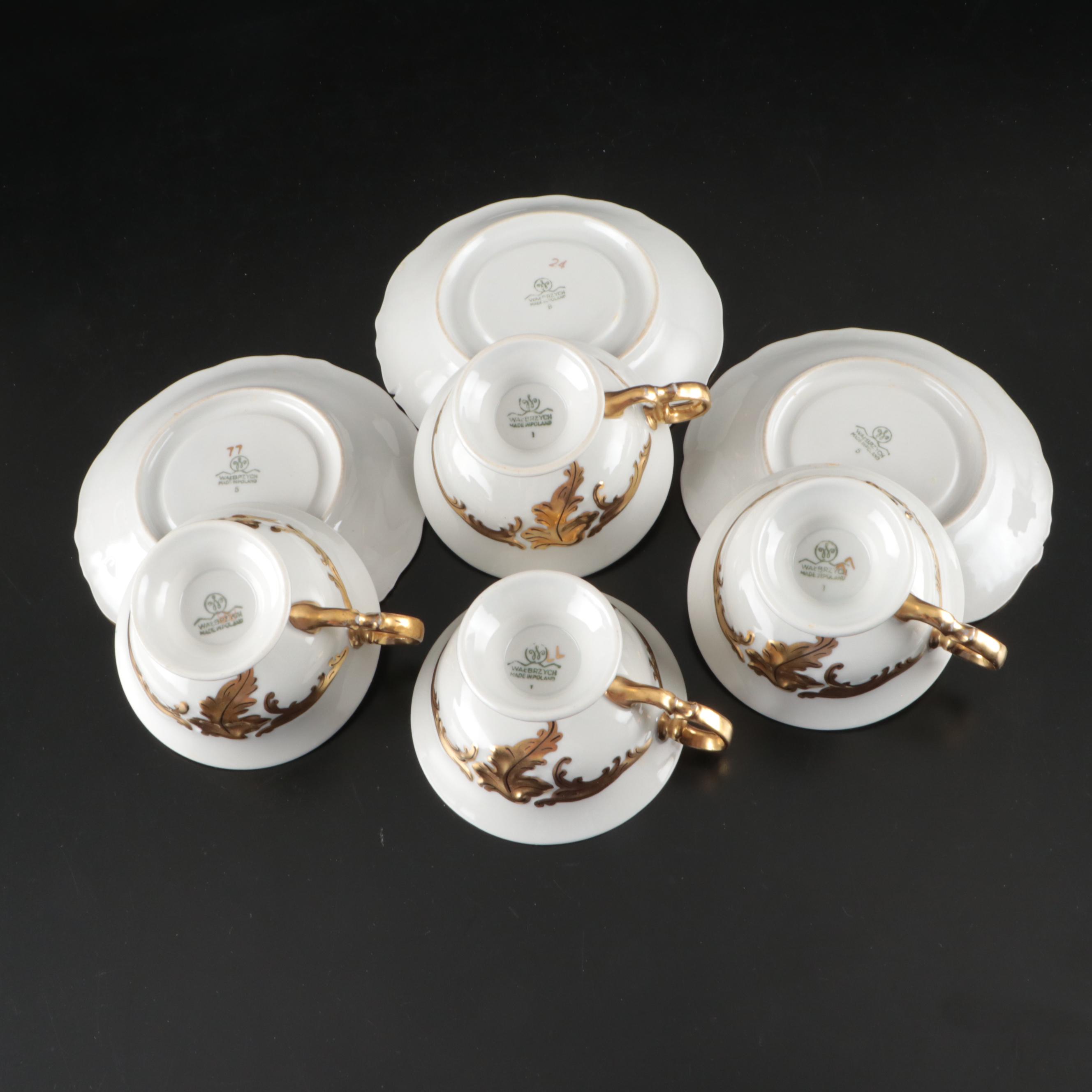 Blakeman & Henderson Gilt Porcelain Tureen with Wałbrzych and Other Dinnerware