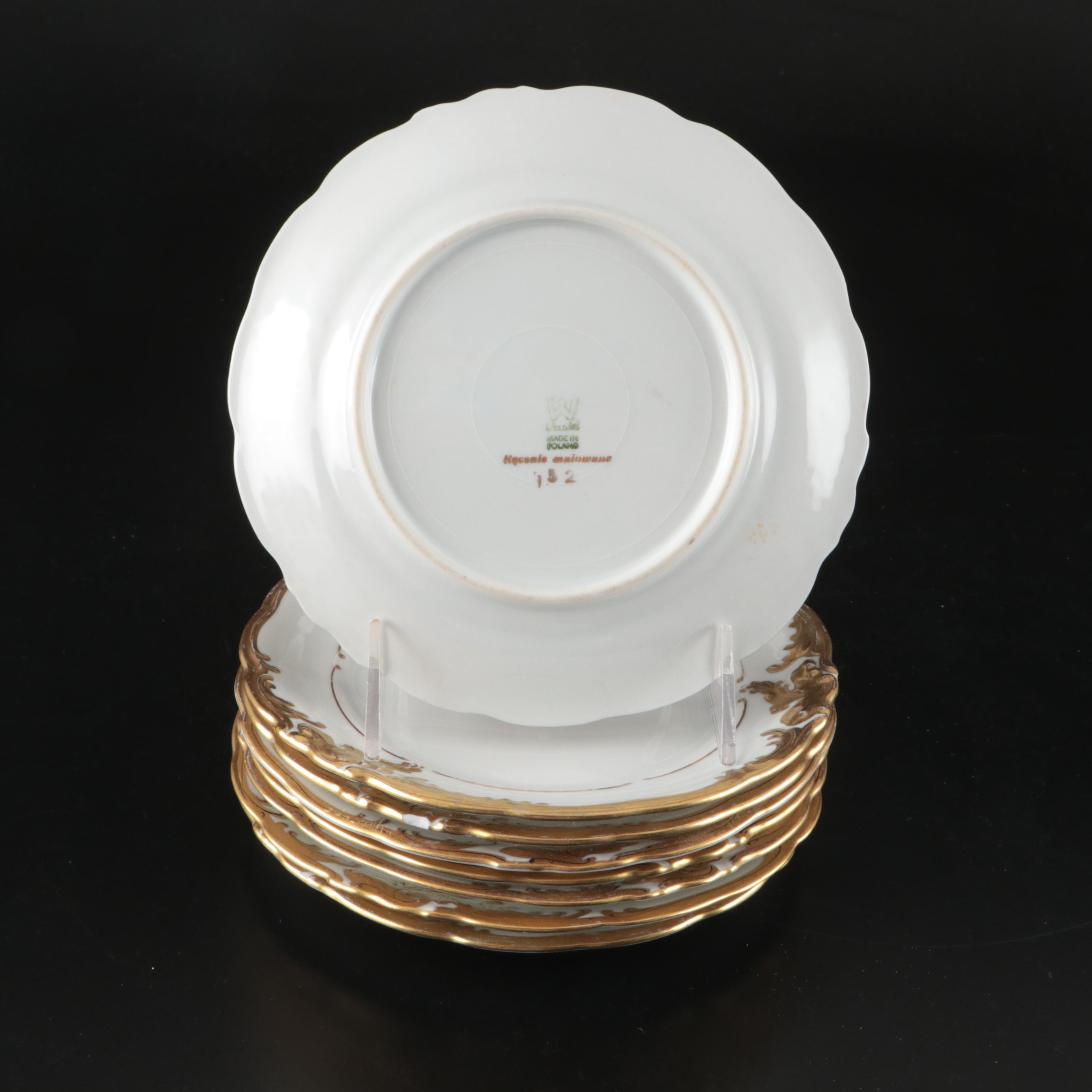 Blakeman & Henderson Gilt Porcelain Tureen with Wałbrzych and Other Dinnerware