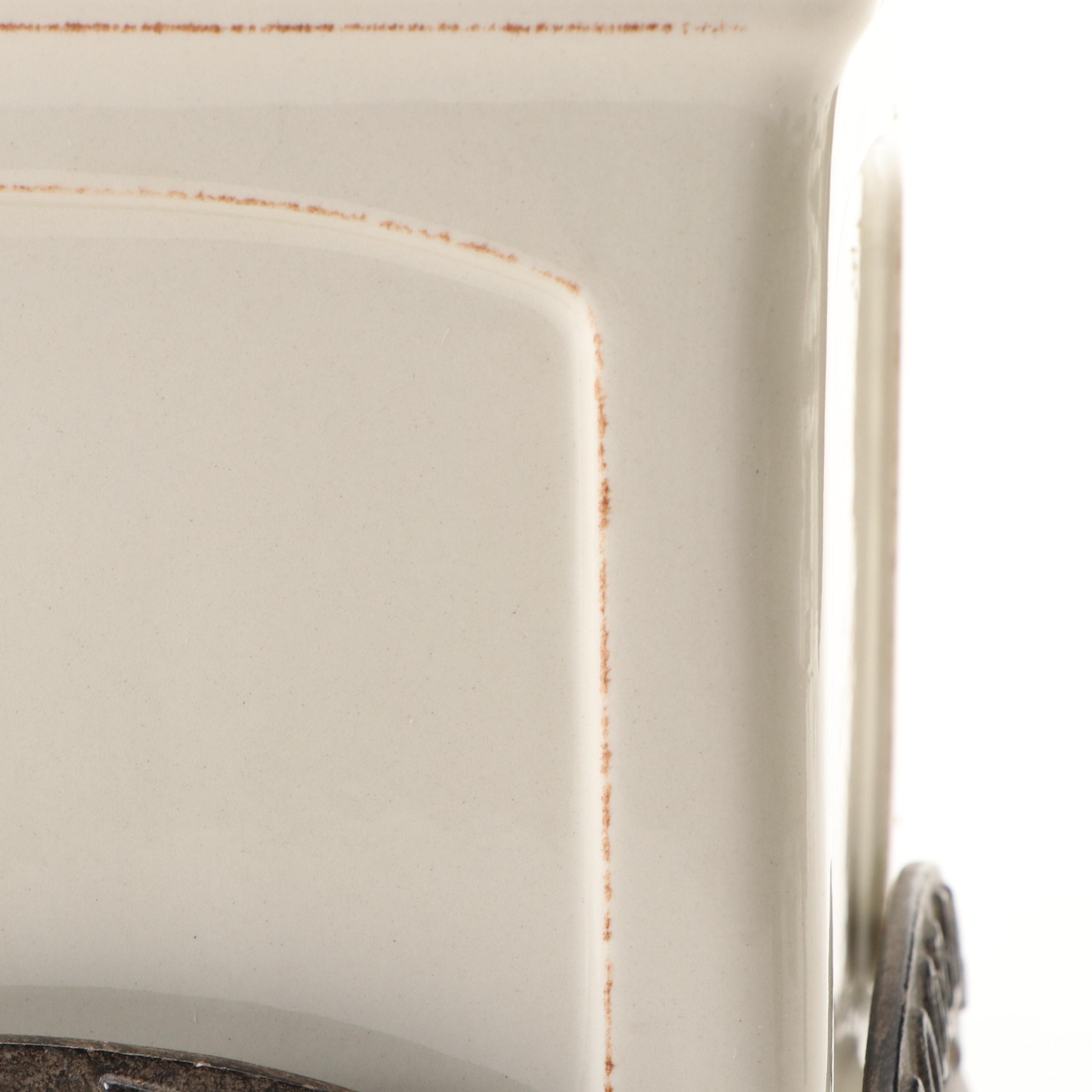 Arthur Court "Good Dog" Ceramic Treat Jar with Bone Finial