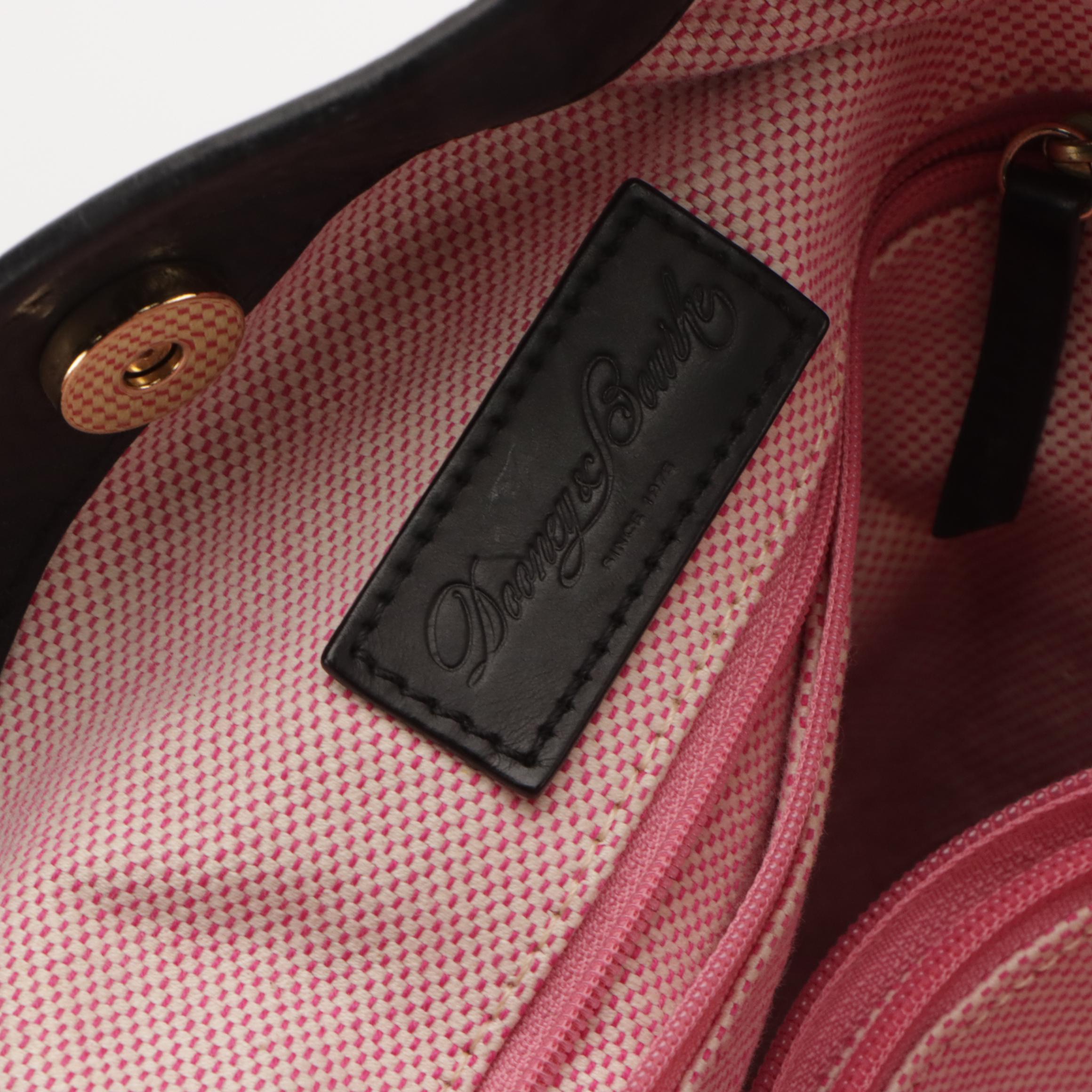 Dooney & Bourke Black Leather Shoulder Satchel and Fossil Saddle Flap Crossbody