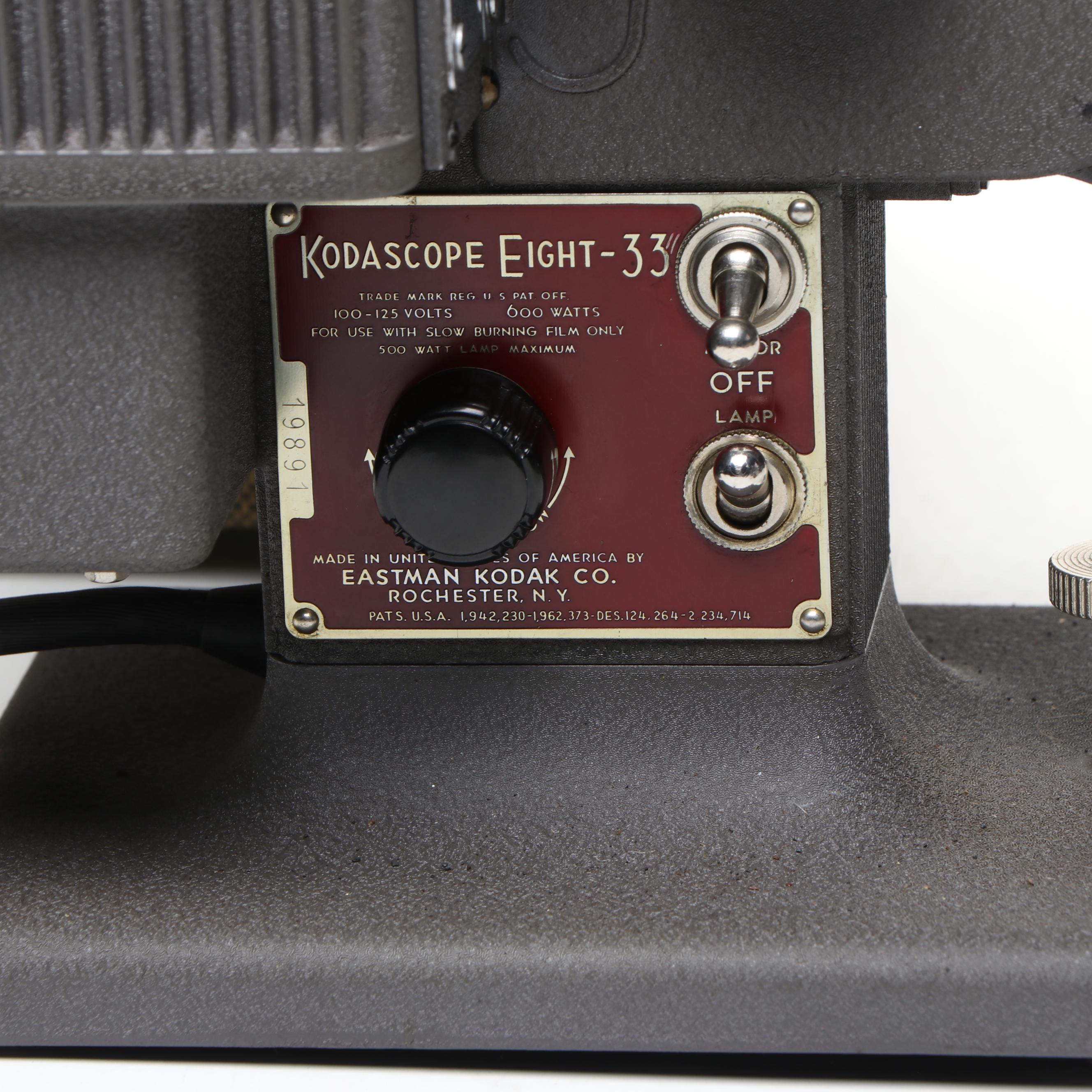 Eastman Kodak Co. Kodascope Eight 33 8mm Film Projector, Mid-20th Century