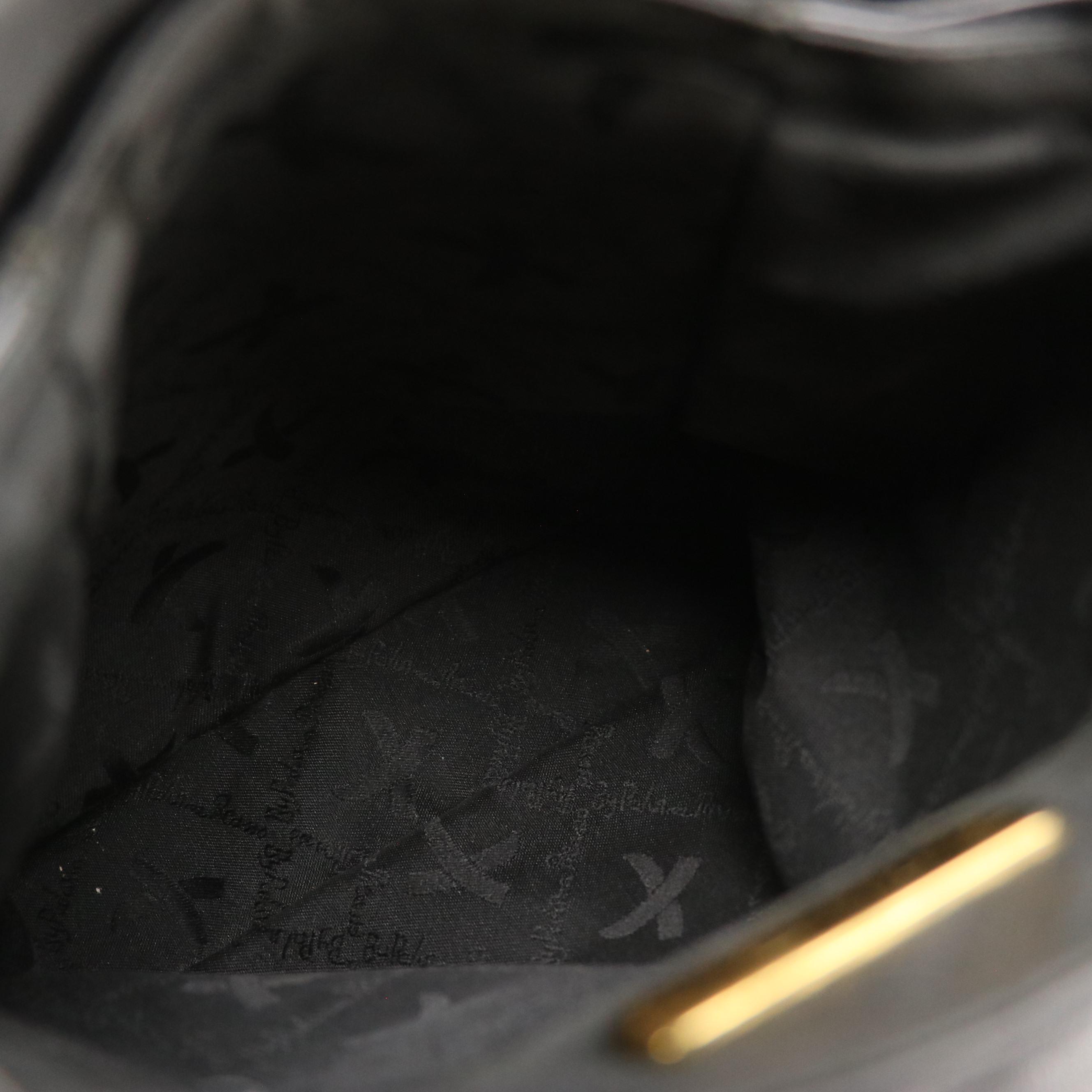 Paloma Picasso Black Leather Front-Flap Shoulder Bag