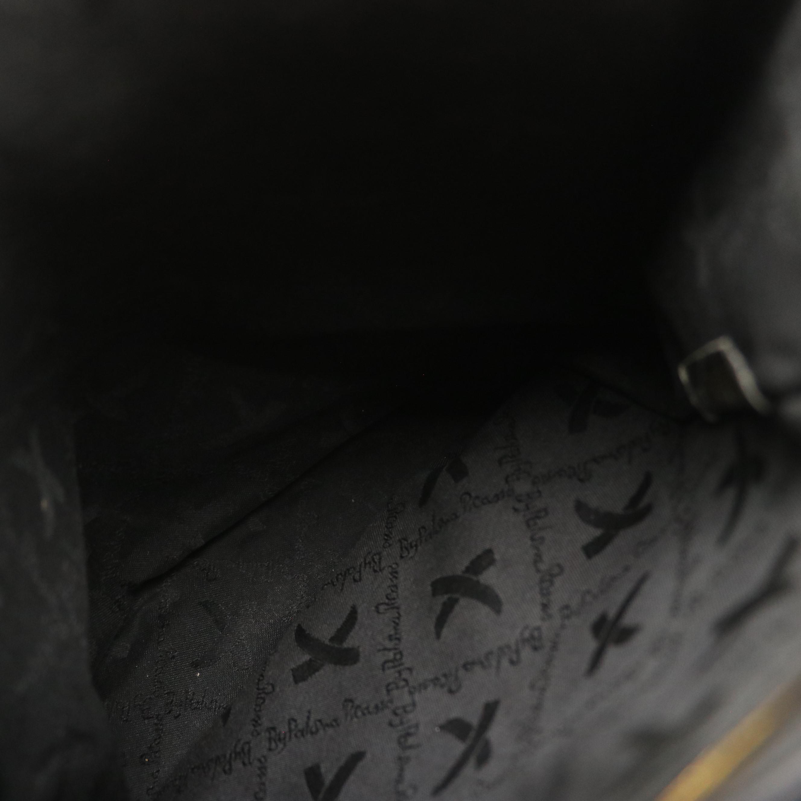 Paloma Picasso Black Leather Front-Flap Shoulder Bag