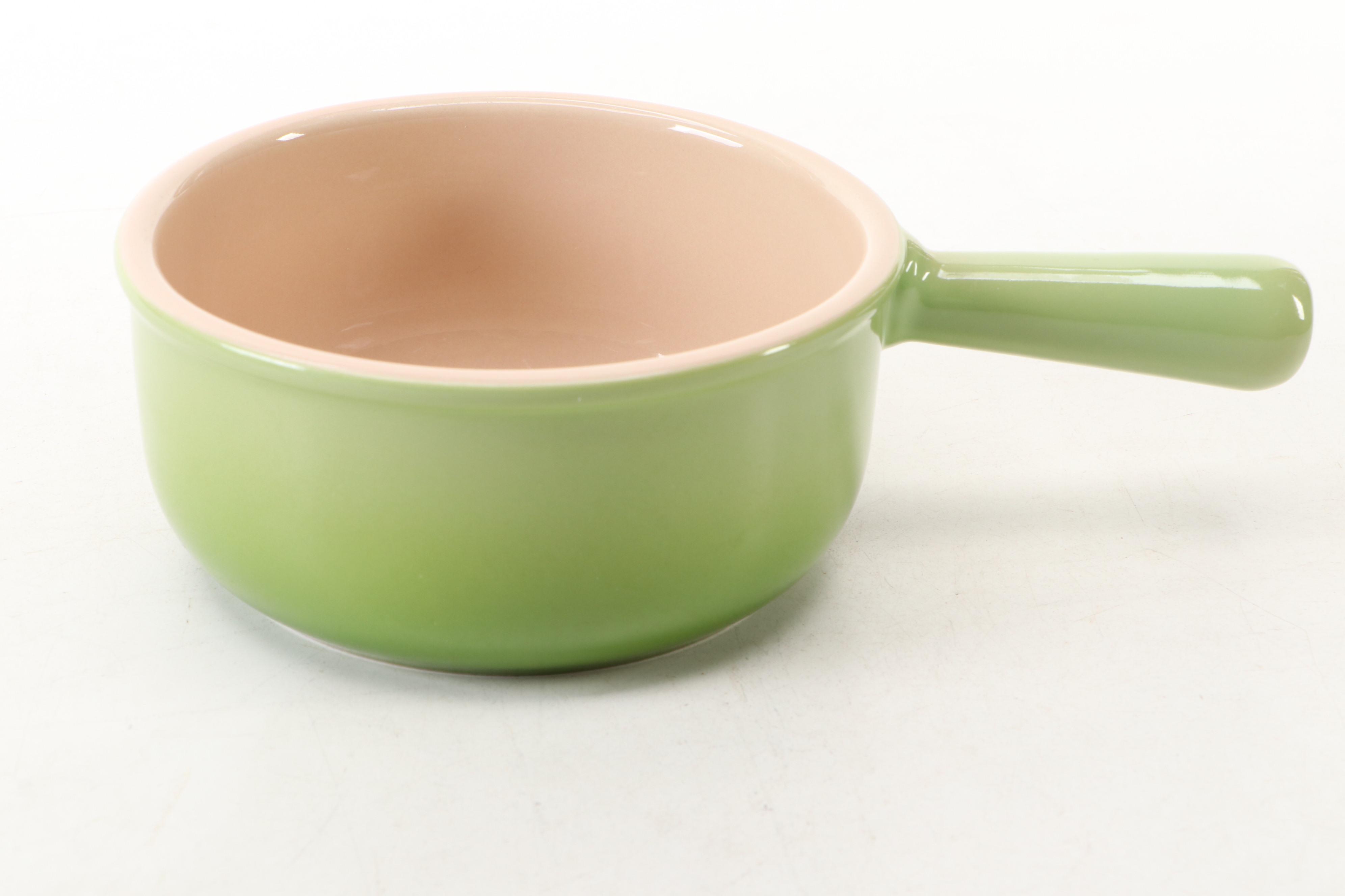 Le Creuset Green French Onion Soup Stoneware Bowls