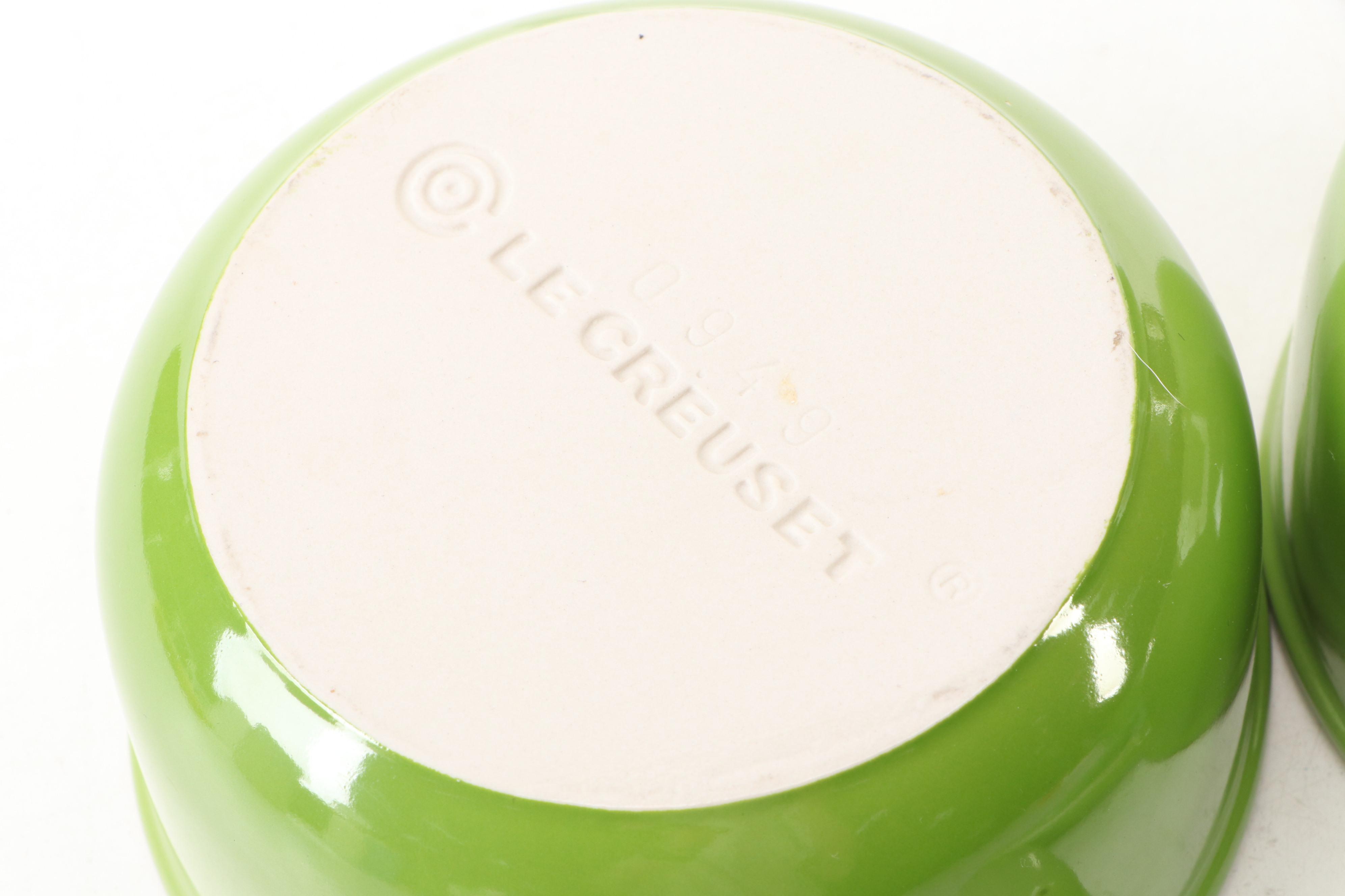 Le Creuset Green French Onion Soup Stoneware Bowls