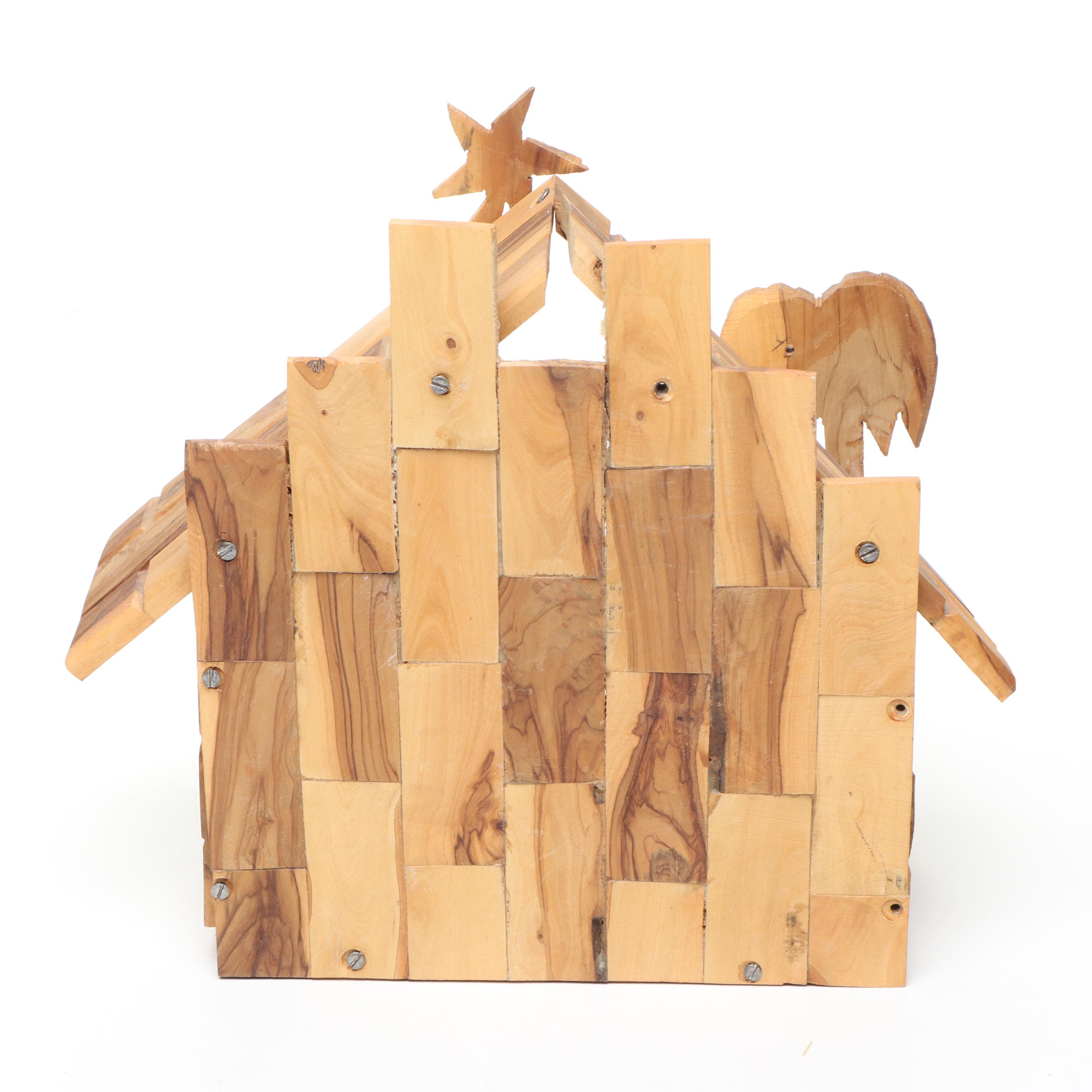 Fontanini Baby Jesus and Carved Olive Wood Nativity Scene