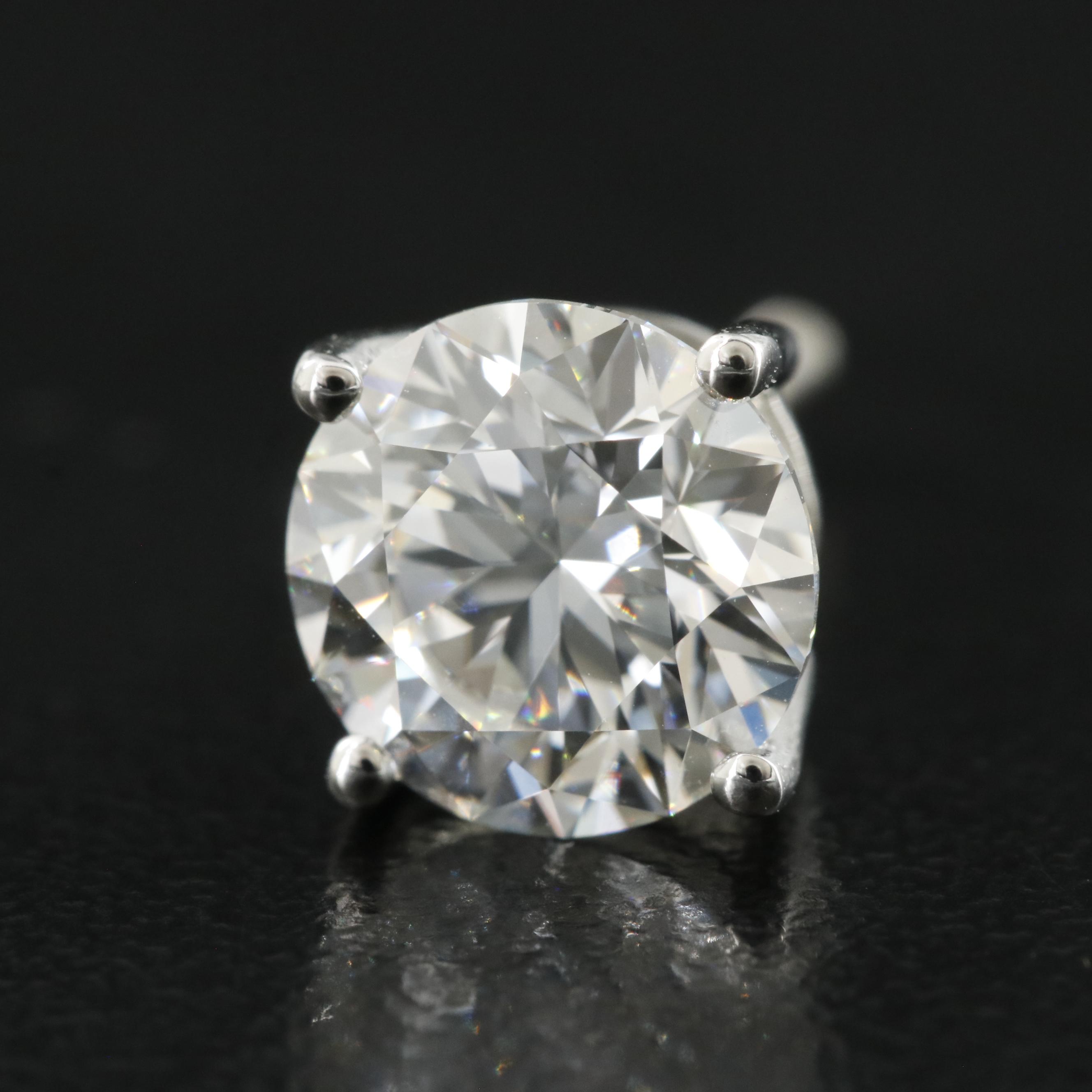 Platinum 3.41 CTW Lab Grown Diamond Stud Earrings with IGI Reports