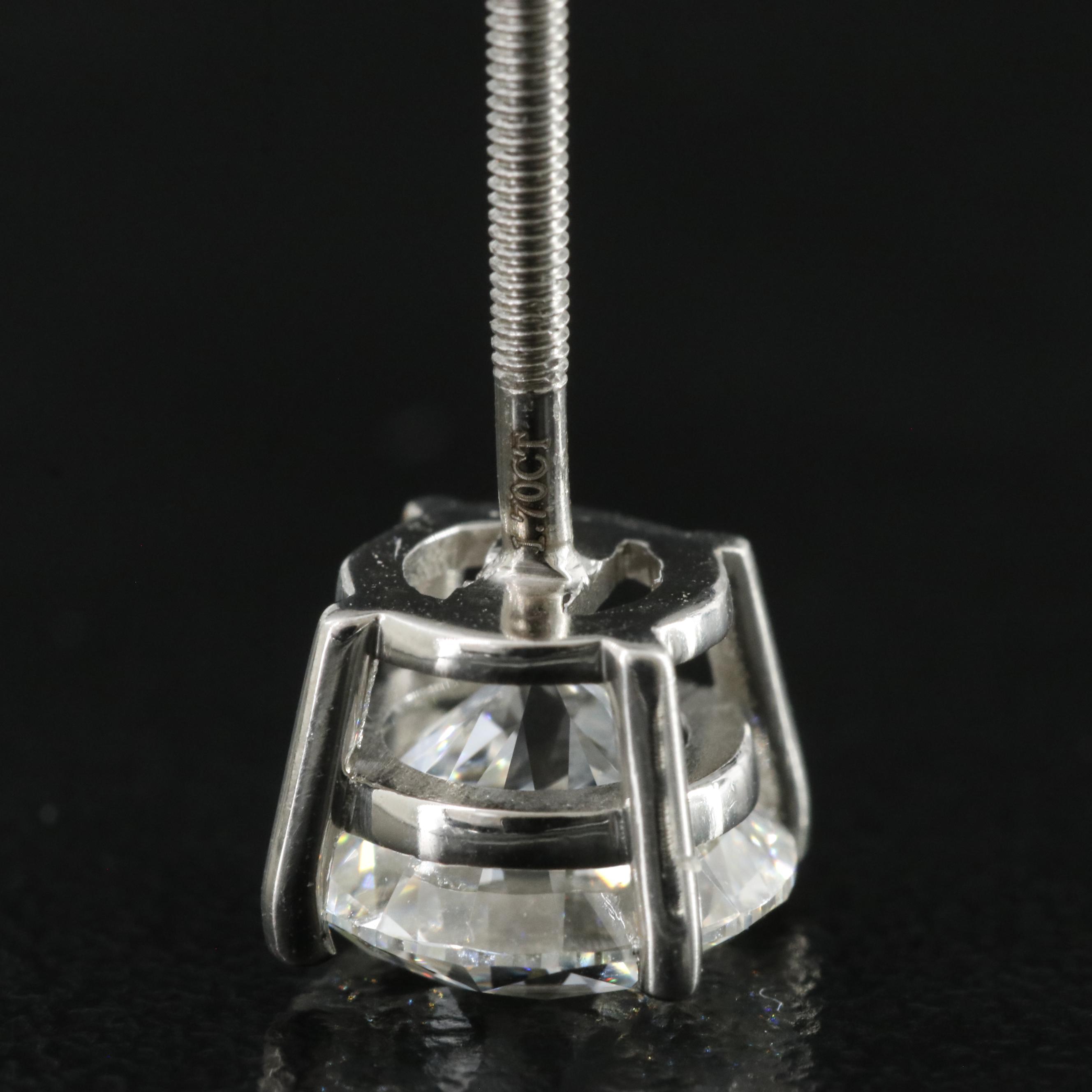 Platinum 3.41 CTW Lab Grown Diamond Stud Earrings with IGI Reports