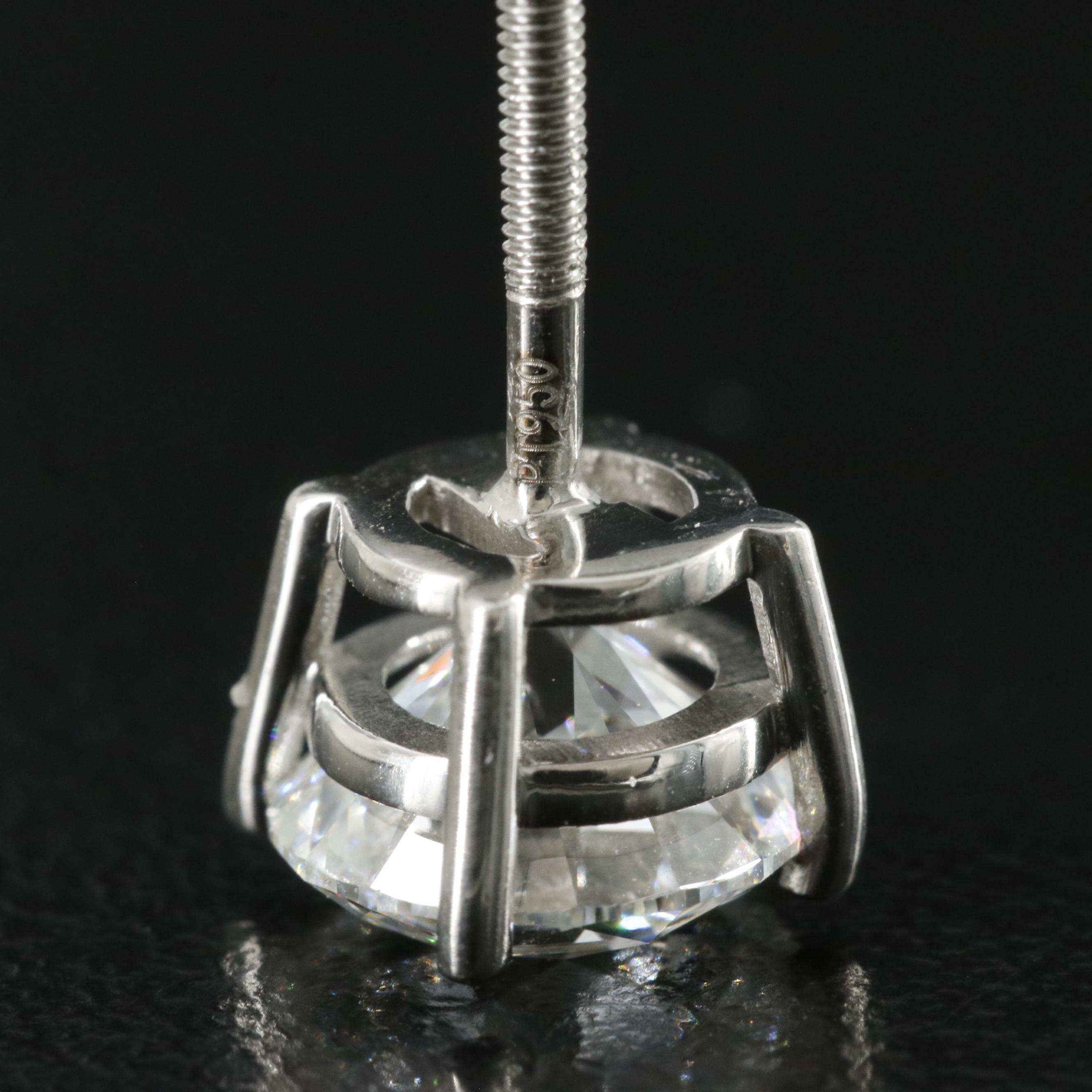 Platinum 3.41 CTW Lab Grown Diamond Stud Earrings with IGI Reports