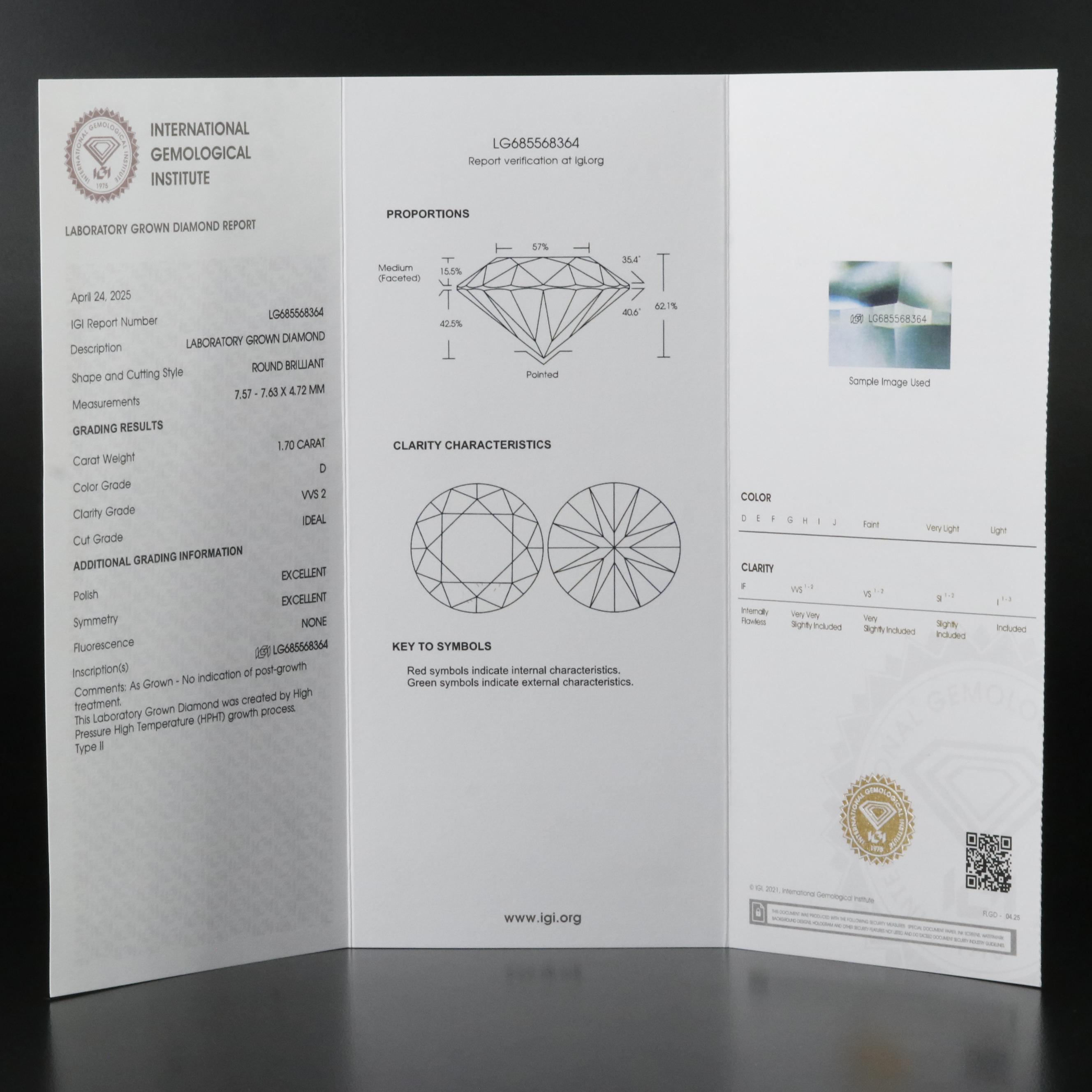 Platinum 3.41 CTW Lab Grown Diamond Stud Earrings with IGI Reports