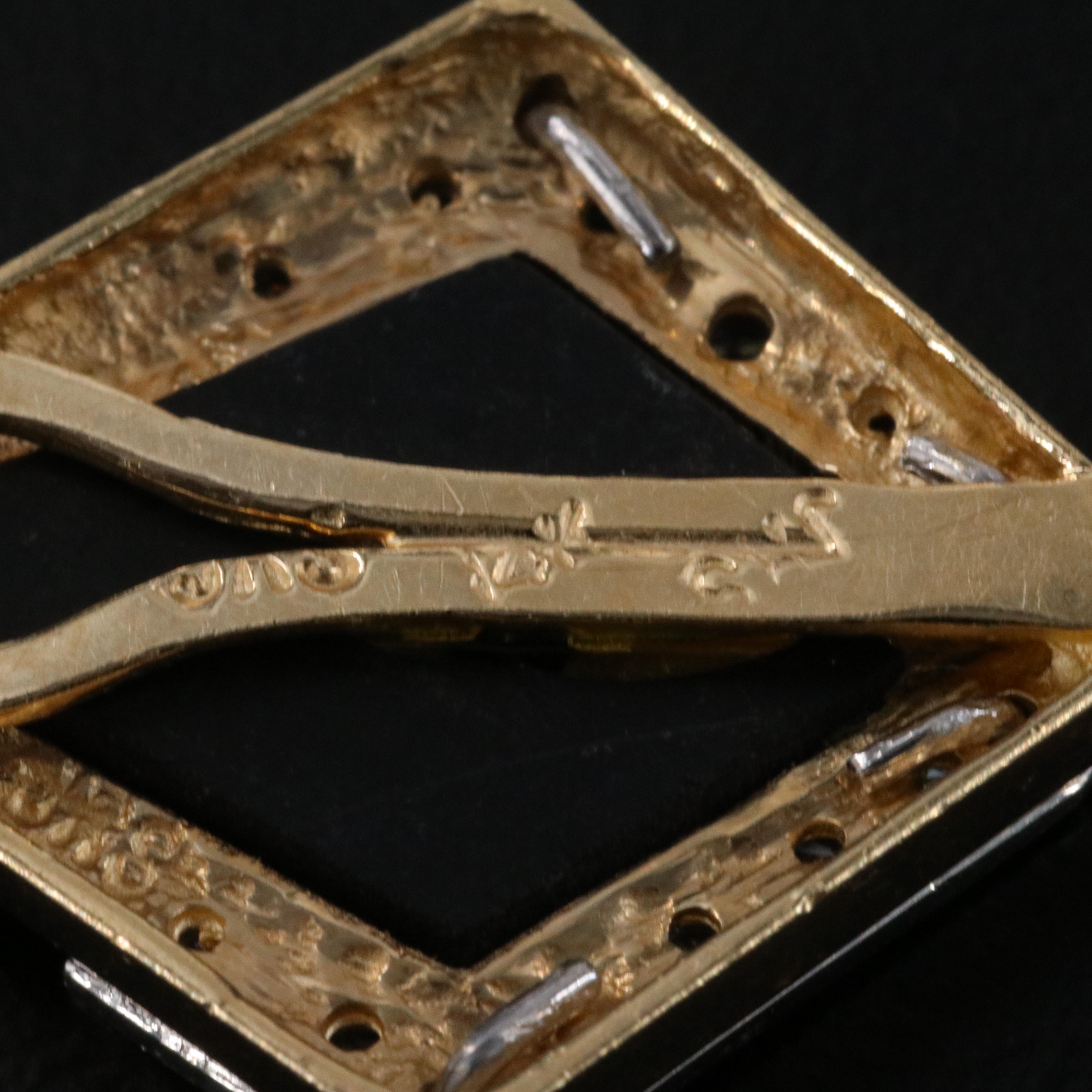 14K Black Onyx and 1.51 CTW Diamond Necklace and Earring Enhancers Set