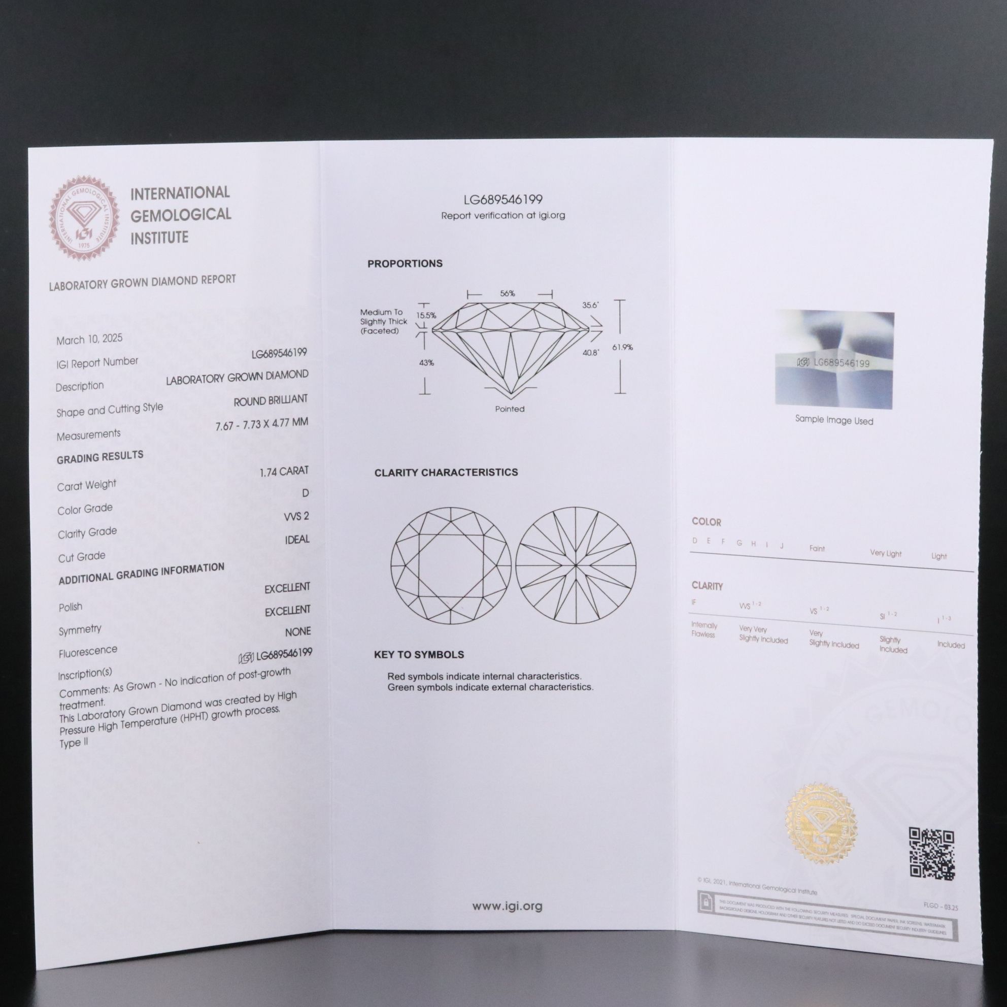 Platinum 3.47 CTW Lab Grown Diamond Solitaire Stud Earrings with IGI Reports