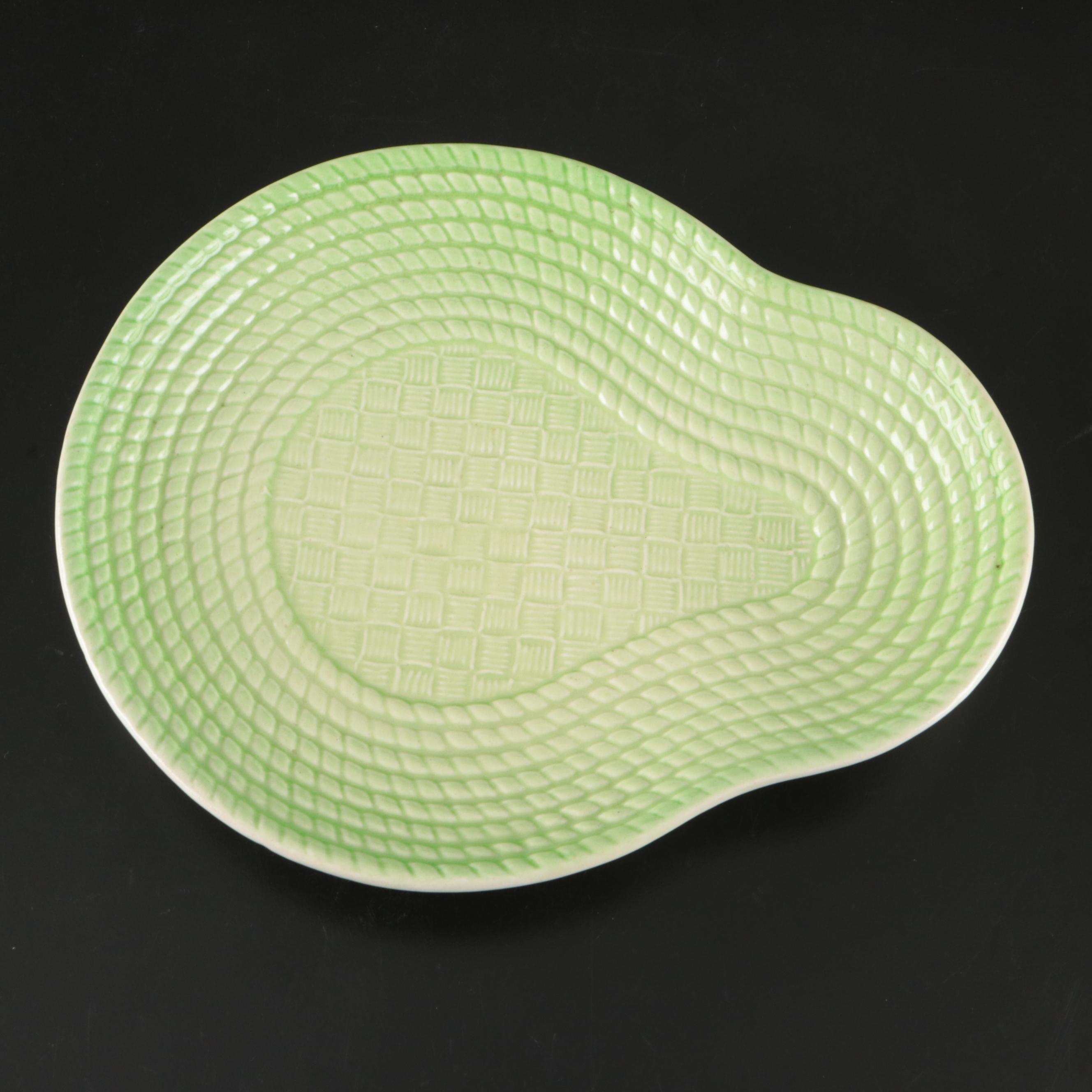 Carlton Ware "Apple Blossom" Leaf-Shaped and Faux Wicker Ceramic Dishes