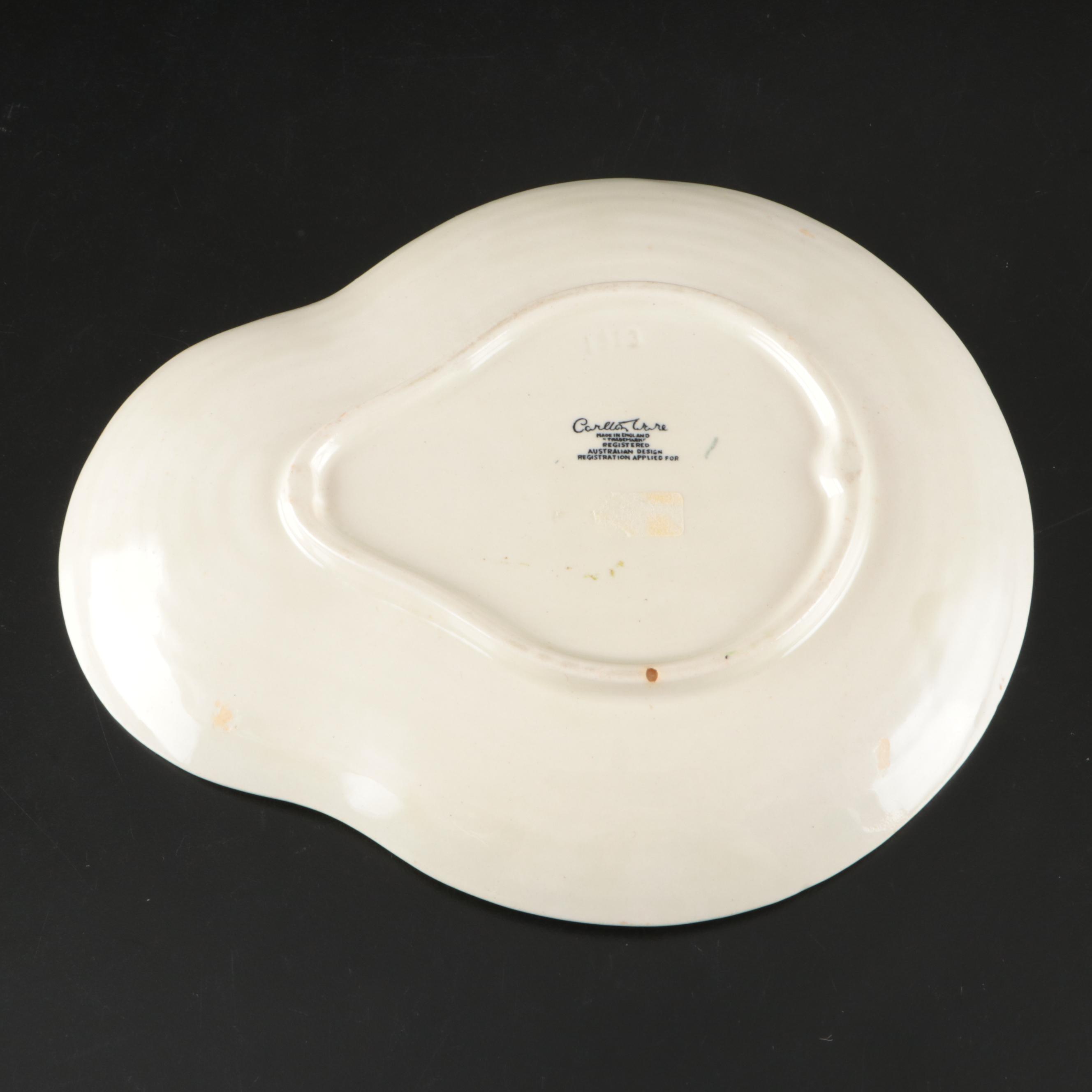 Carlton Ware "Apple Blossom" Leaf-Shaped and Faux Wicker Ceramic Dishes