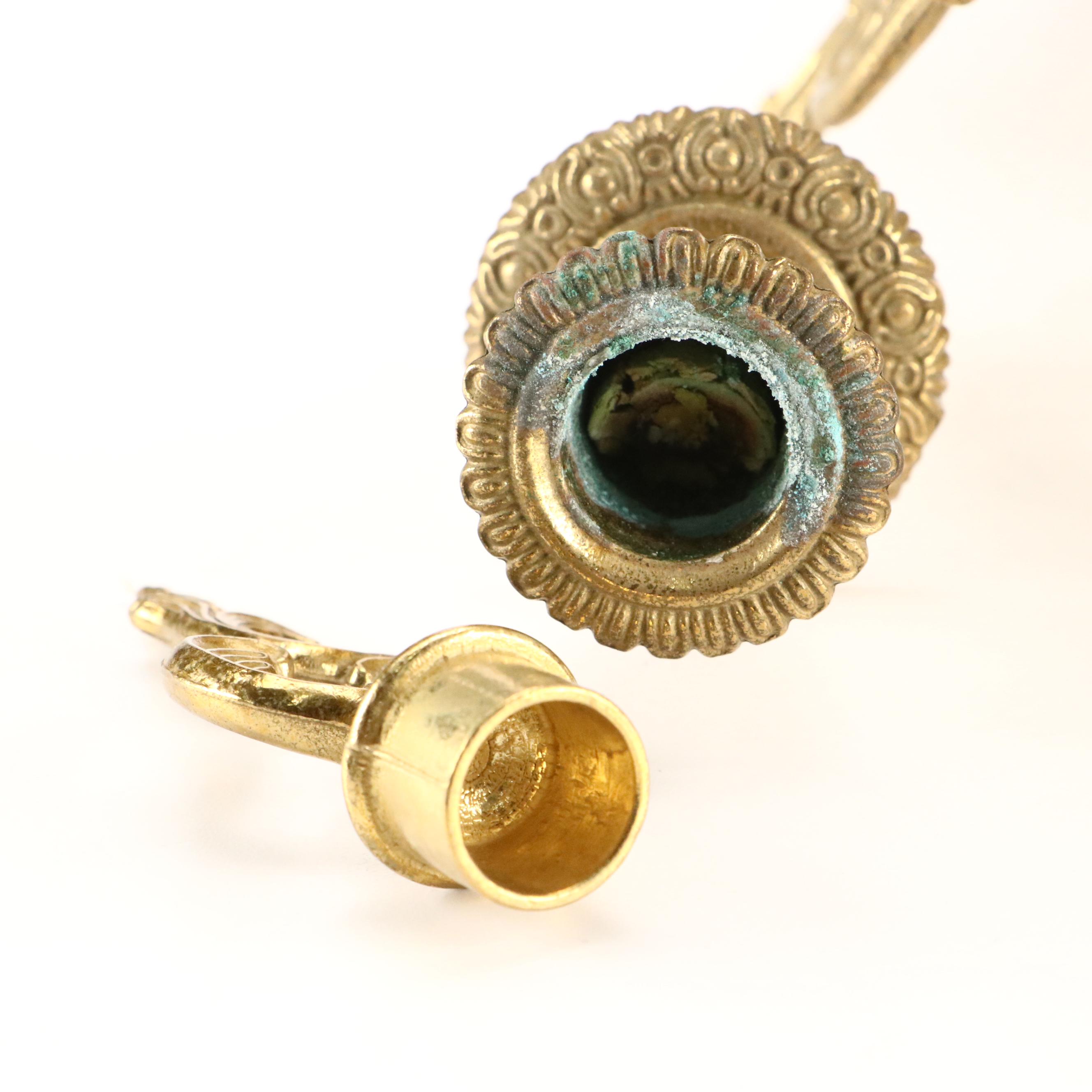 Franz Hermle Louis XIV Style Gilt Mantel Clock and Candelabra Garniture Set