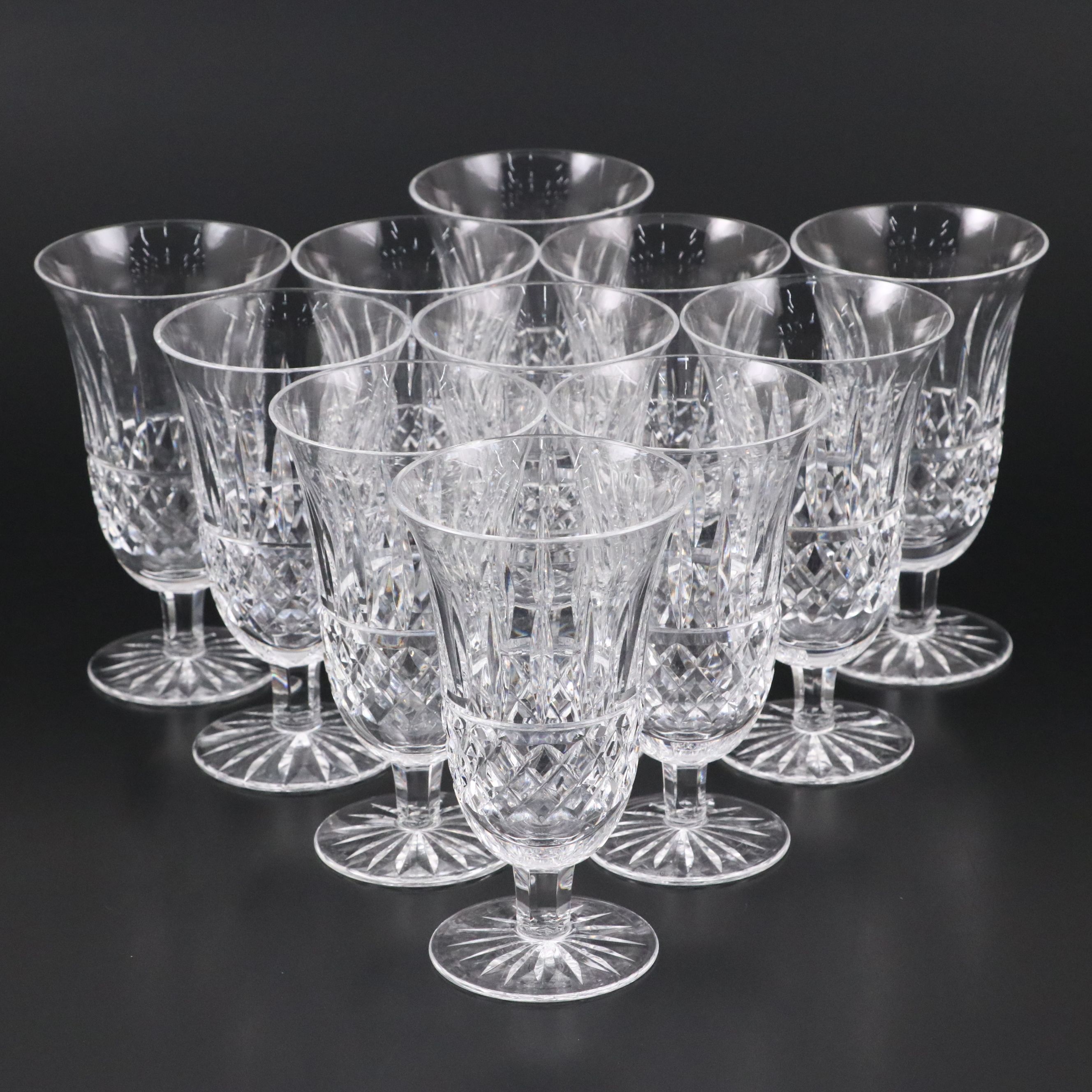 Waterford "Maeve" Cut Crystal Stemmed Iced Tea Glasses