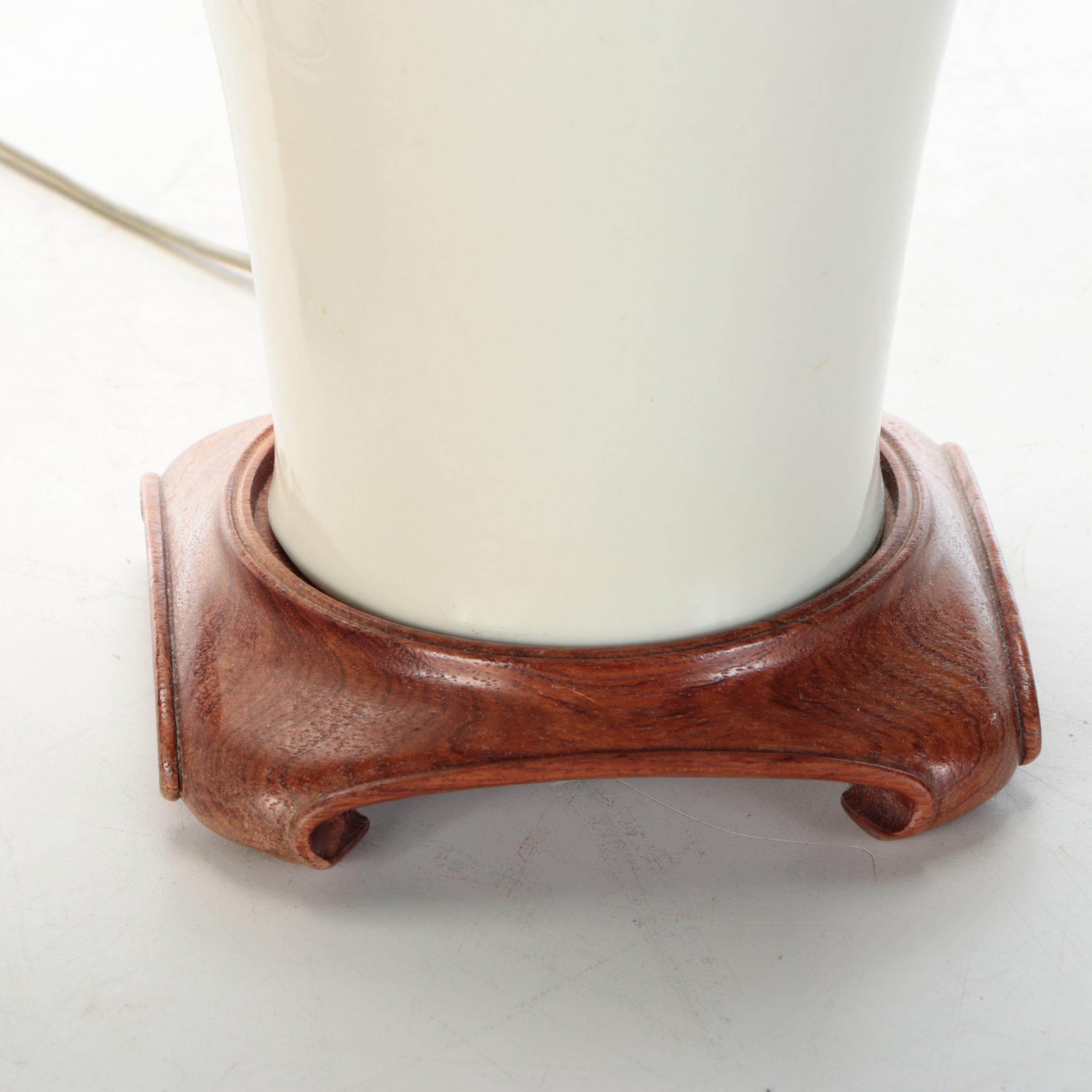 Pair of Chinese Porcelain Meiping Plum Vase Table Lamps