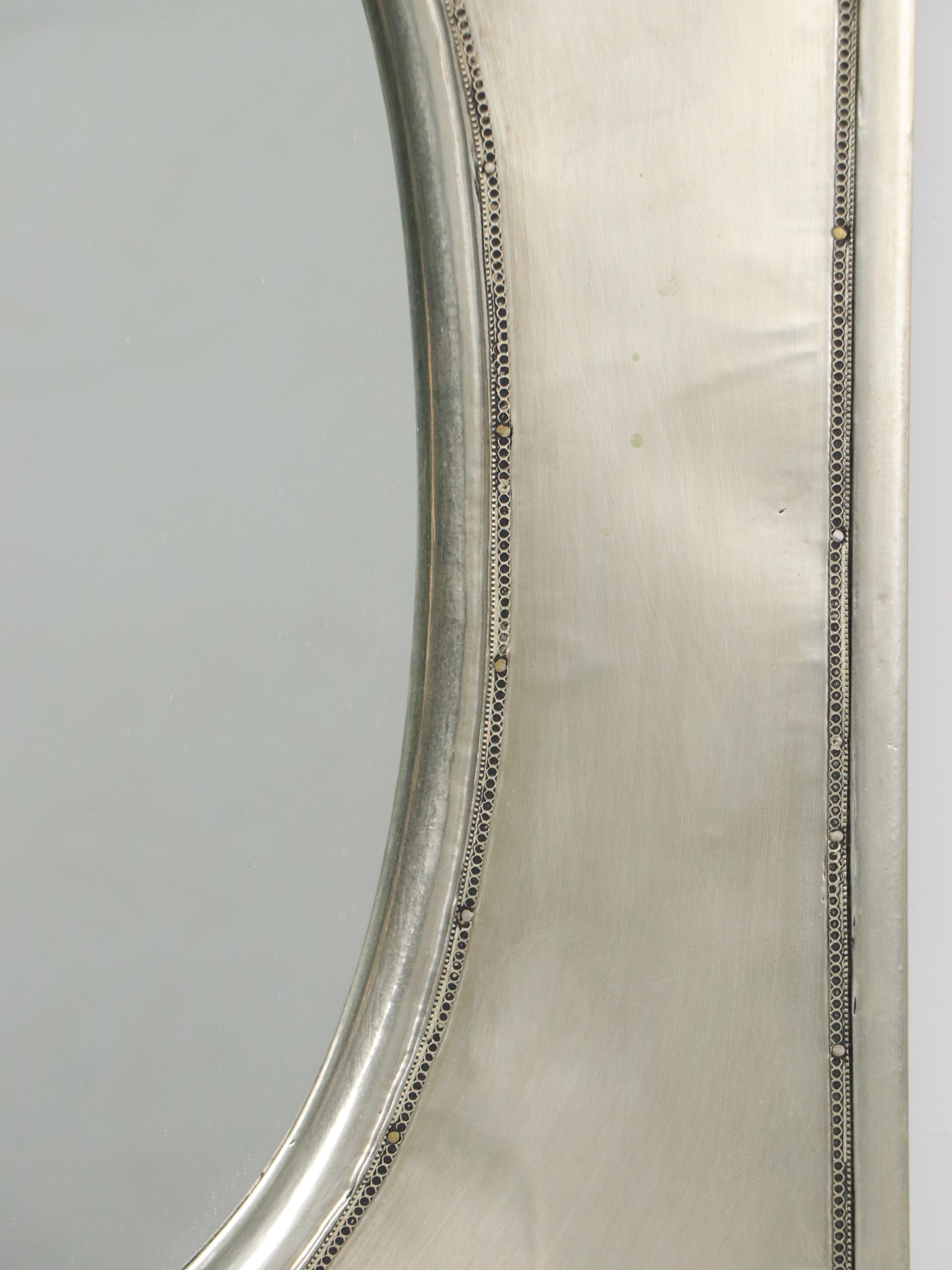 Contemporary Oval Wall Mirror with Metal Clad Frame