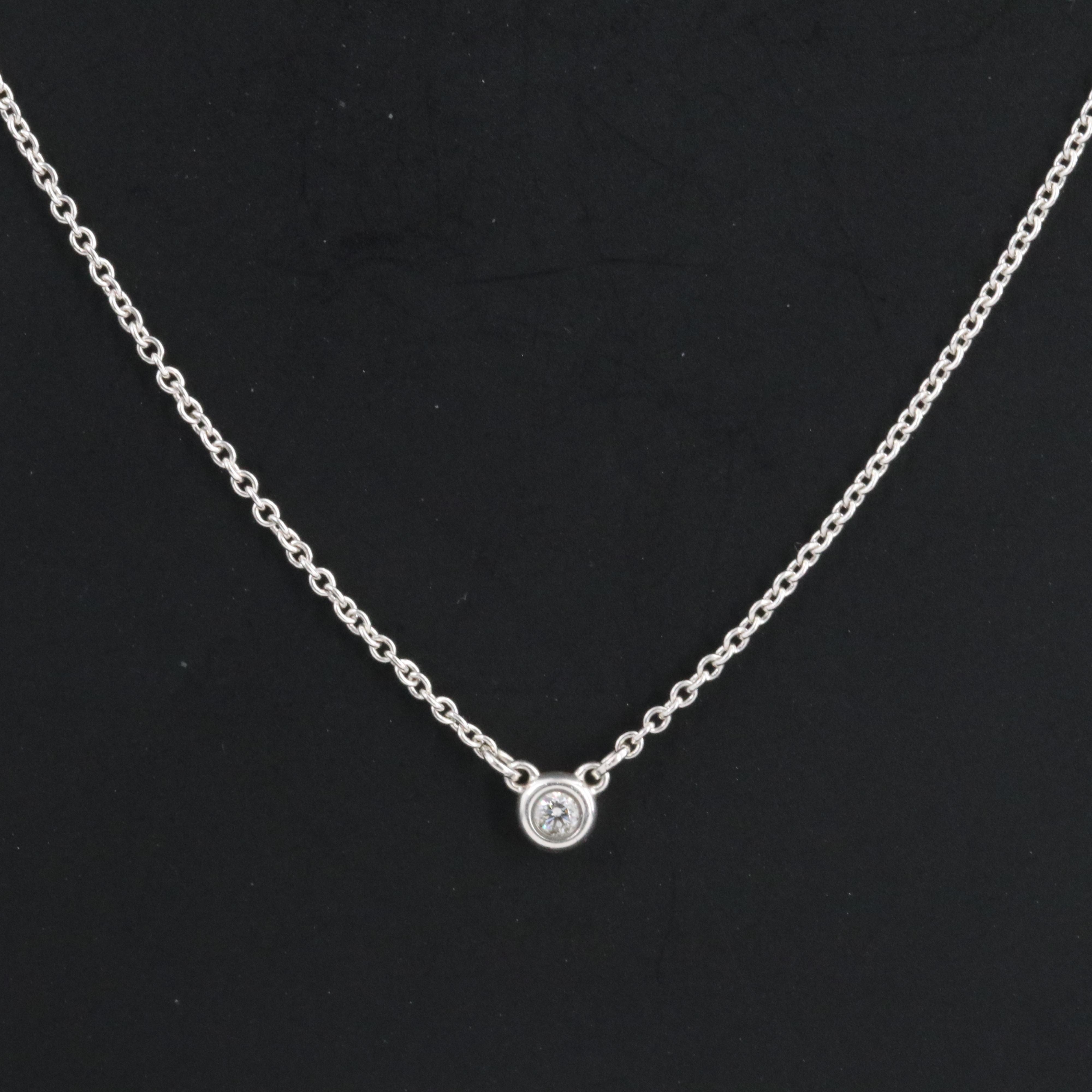 Elsa Peretti for Tiffany & Co. Sterling Diamond Solitaire Necklace