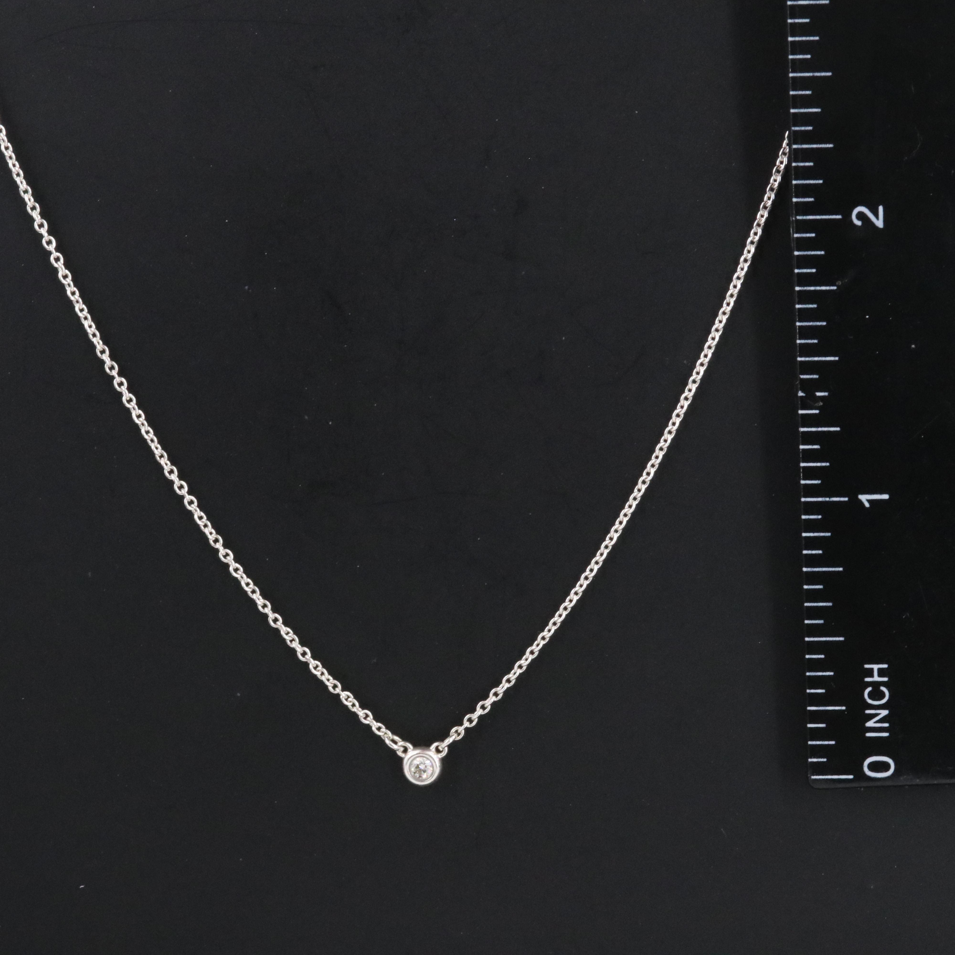 Elsa Peretti for Tiffany & Co. Sterling Diamond Solitaire Necklace