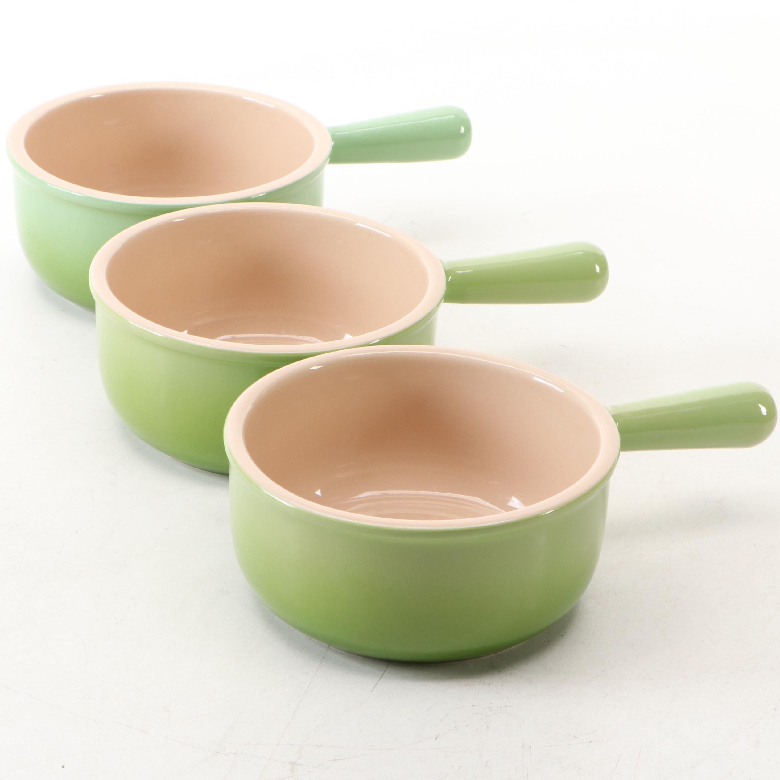 Le Creuset Green French Onion Soup Stoneware Bowls