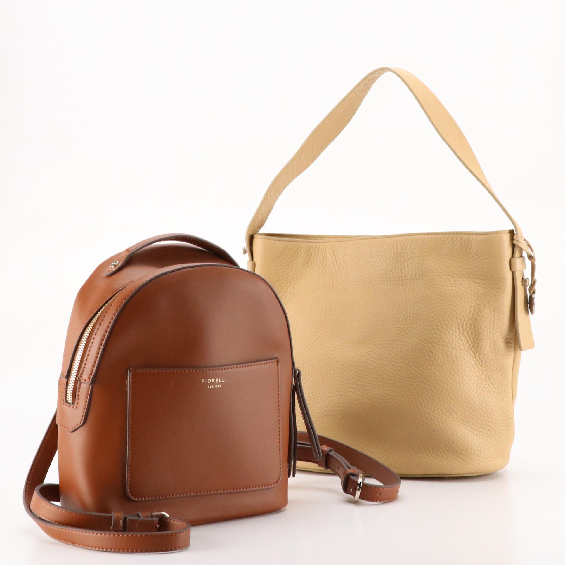 Fiorelli Mini Backpack in Caramel Brown Leather and Skagen Hobo Shoulder Bag
