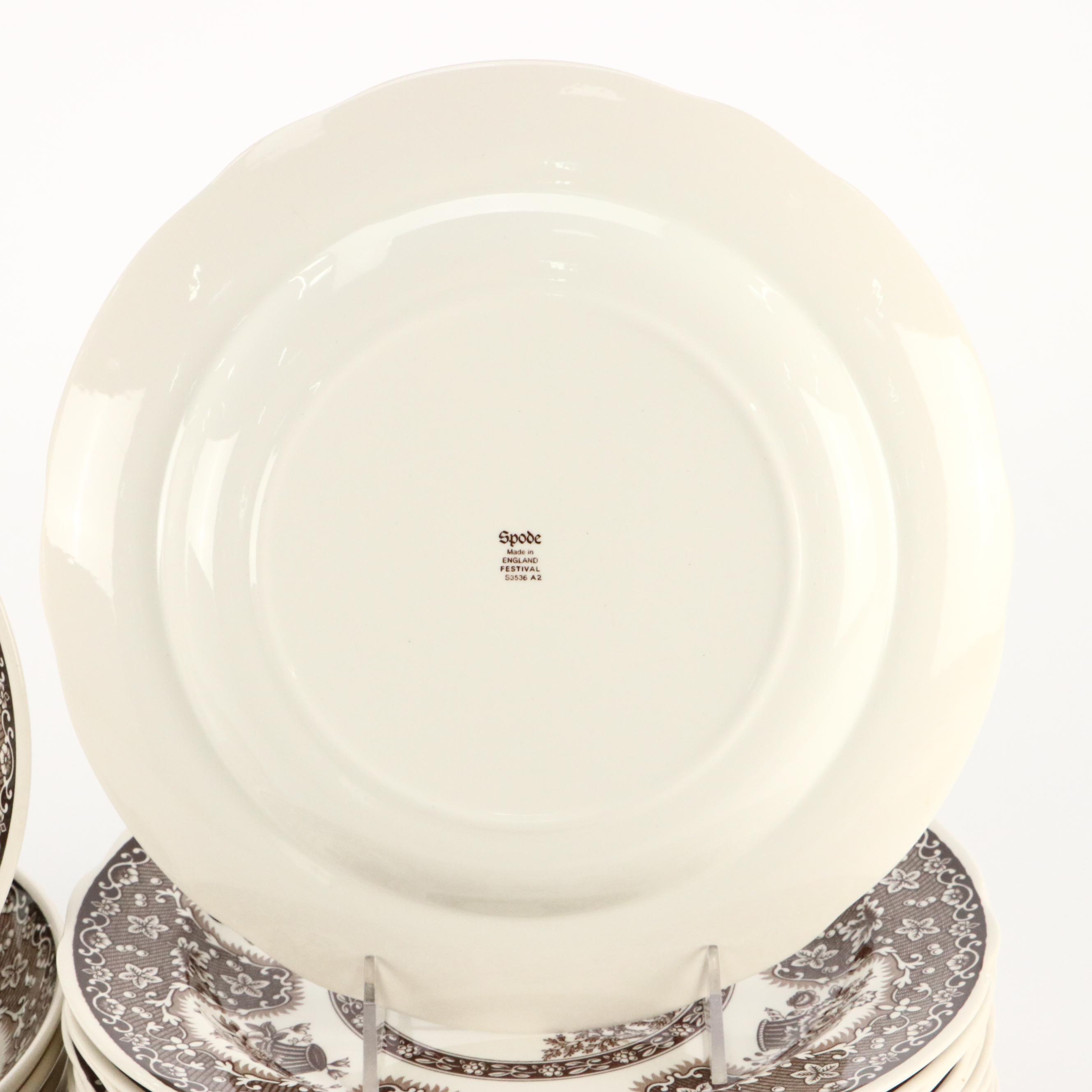 Spode "Festival Brown" Brown Transferware Bowls and Plates, 2001–2008