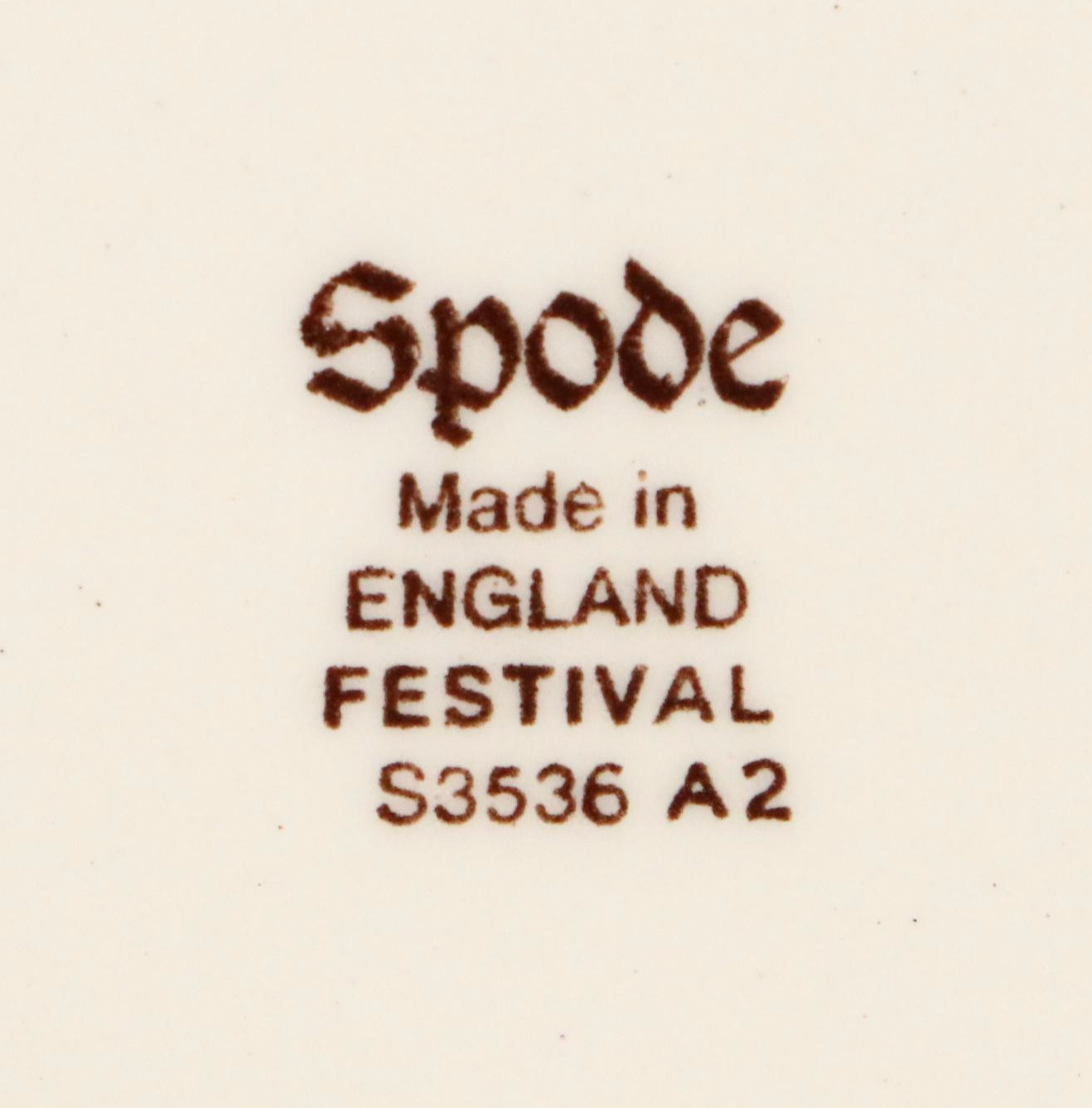 Spode "Festival Brown" Brown Transferware Bowls and Plates, 2001–2008