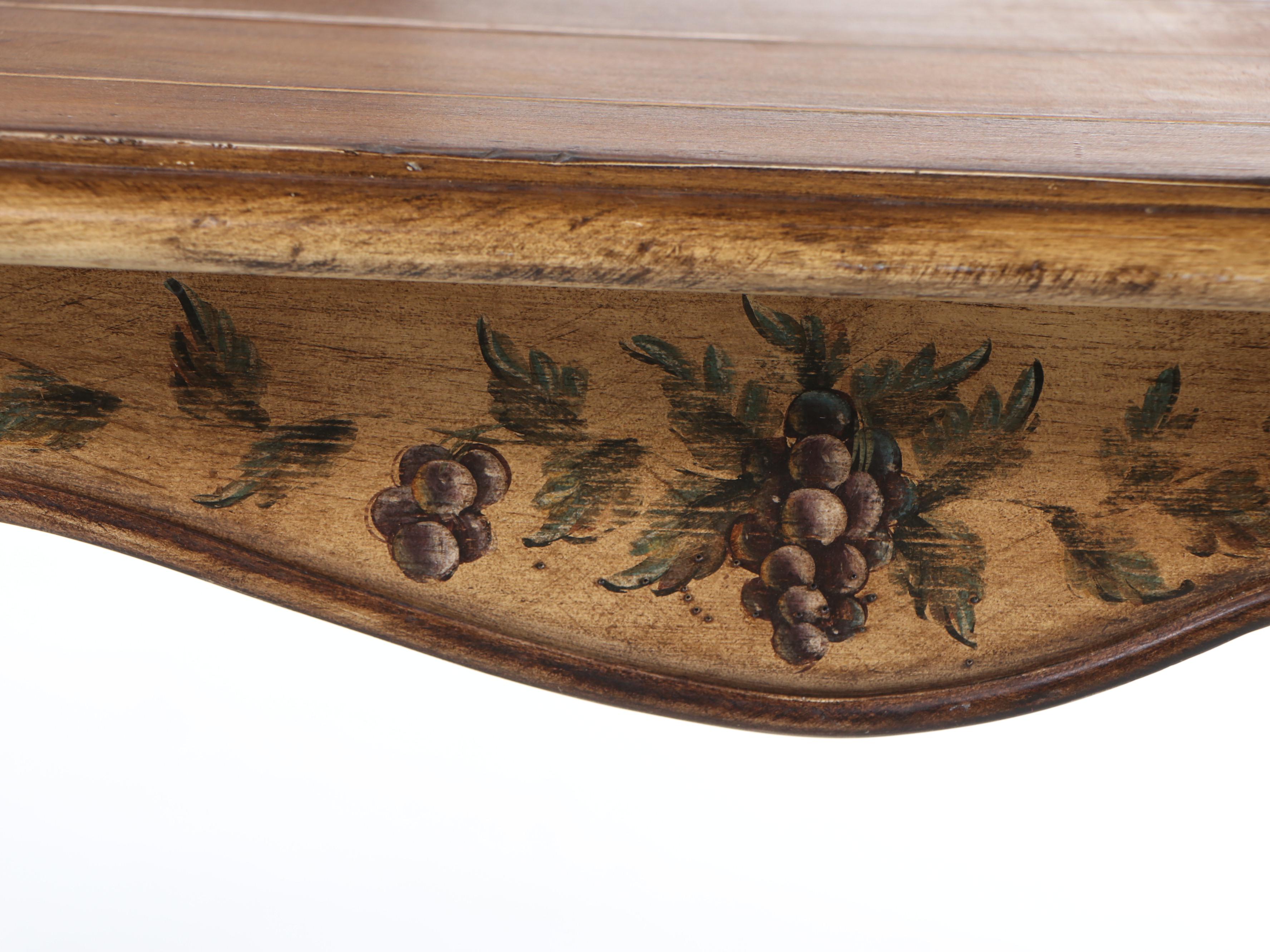 French Provincial Dining Table and Eight Ladder-Back Chairs