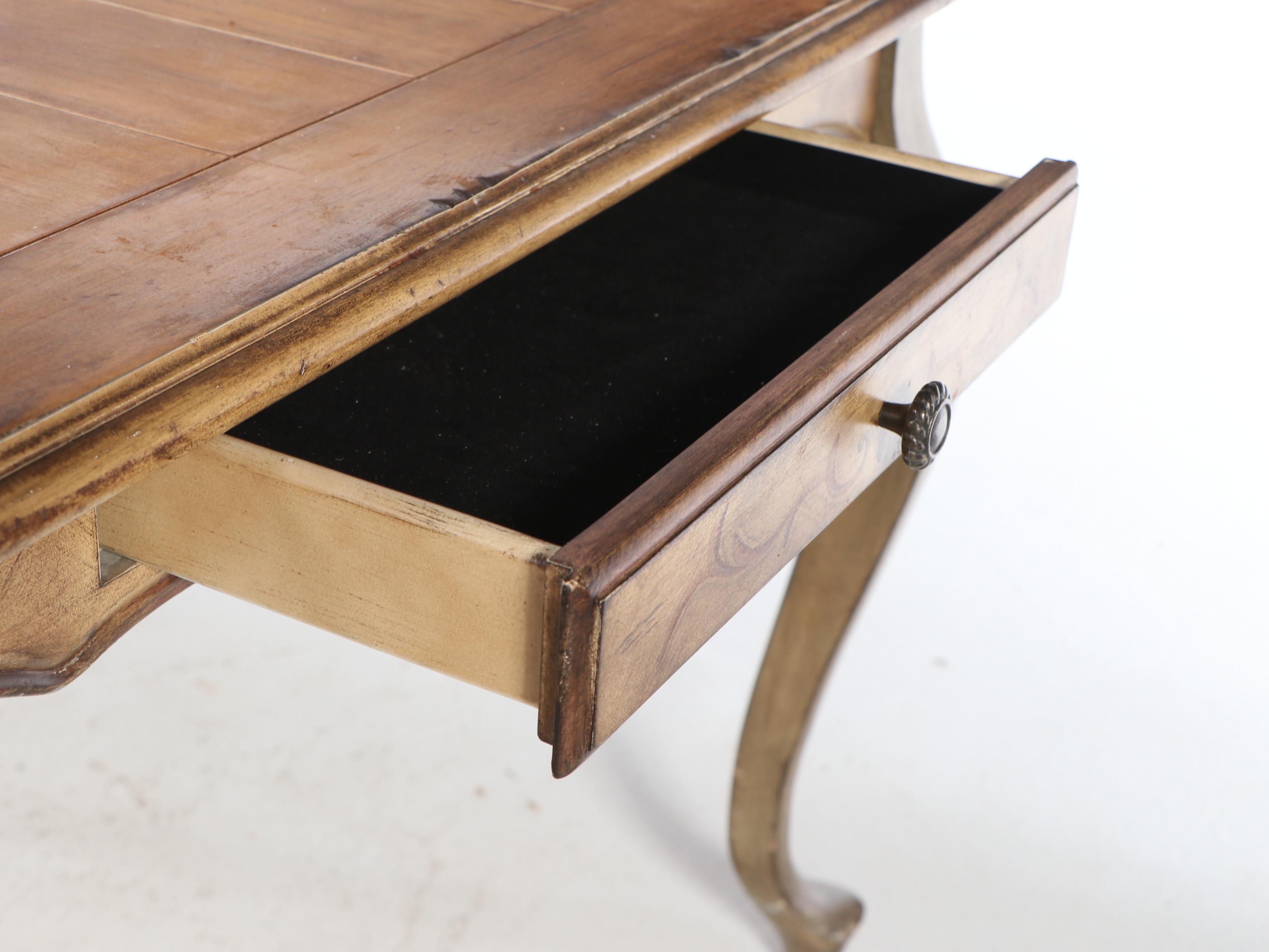 French Provincial Dining Table and Eight Ladder-Back Chairs