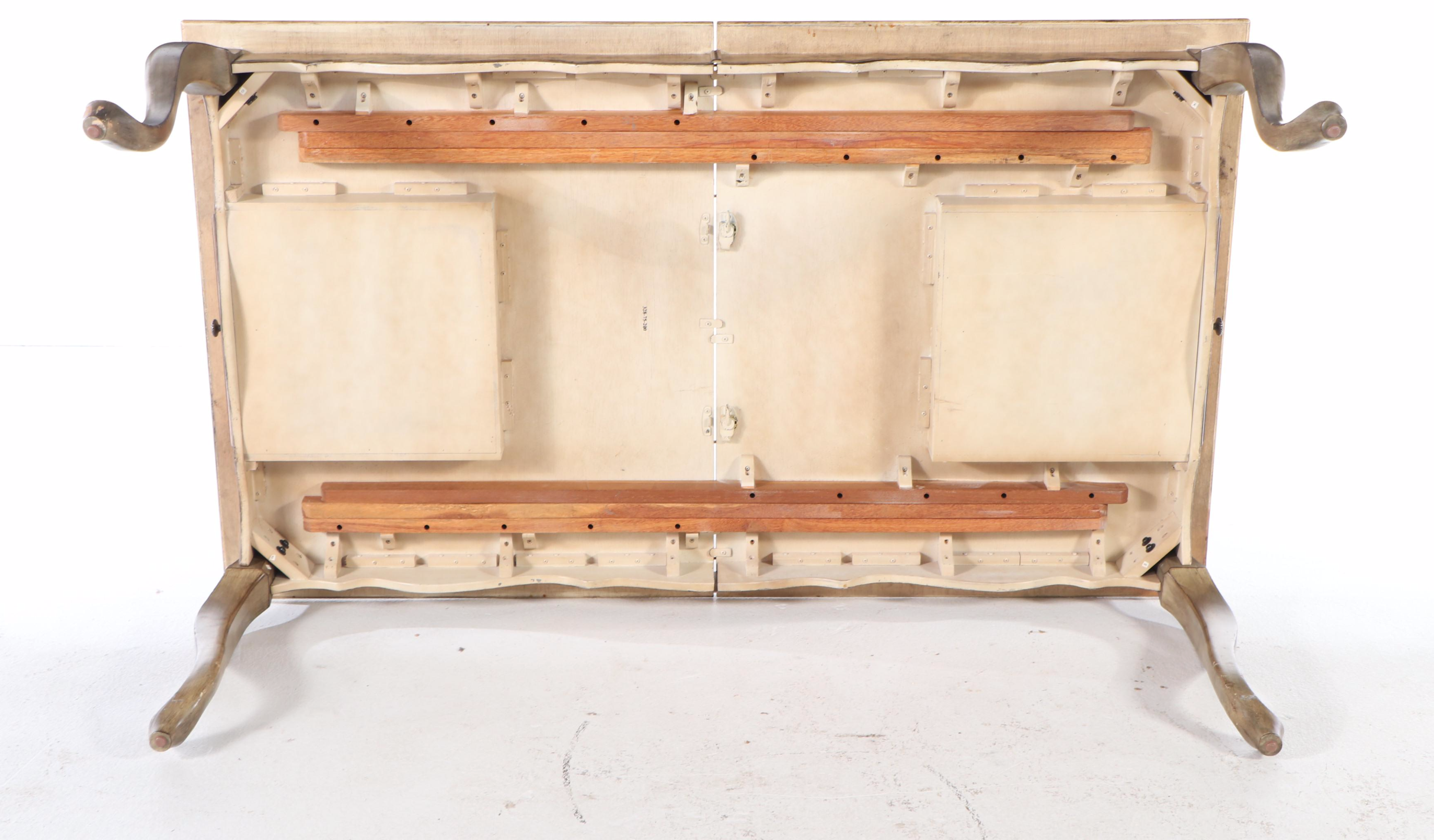 French Provincial Dining Table and Eight Ladder-Back Chairs