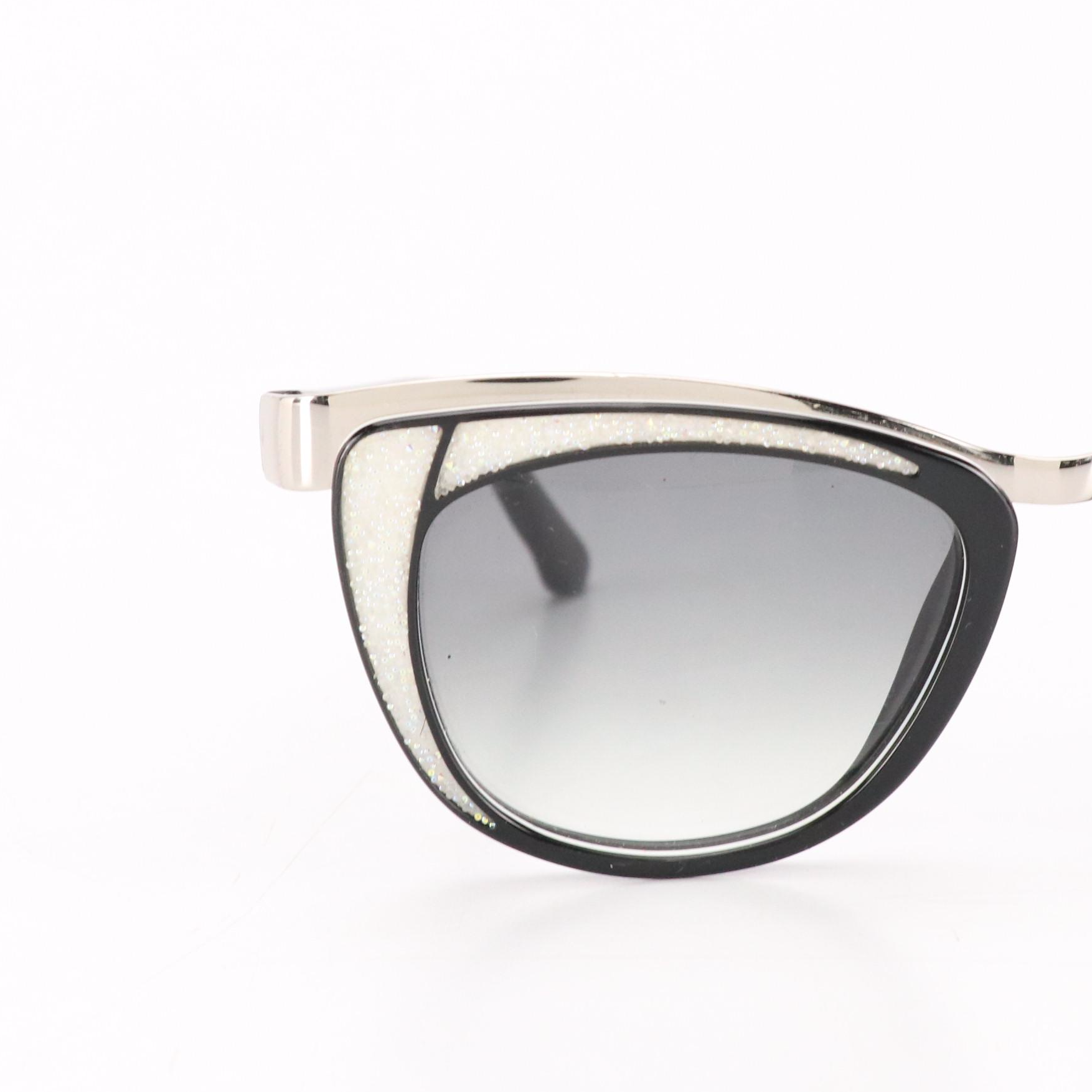 Swarovski DIVA SW 61 05B Crystal Accented Cat Eye Sunglasses