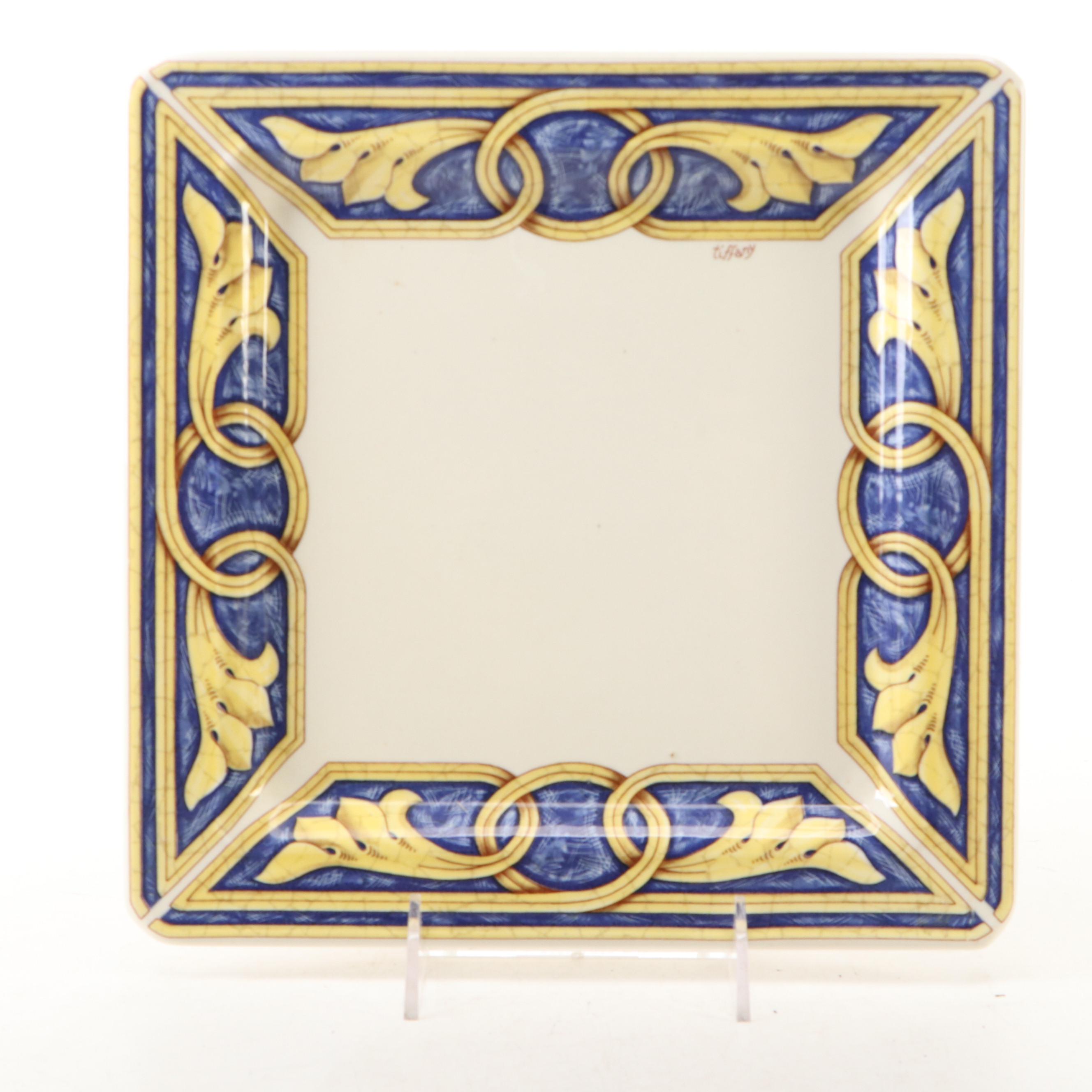 Pair of Brad Keeler Ceramic Cockatoos with Tiffany Boutique Italian Plate