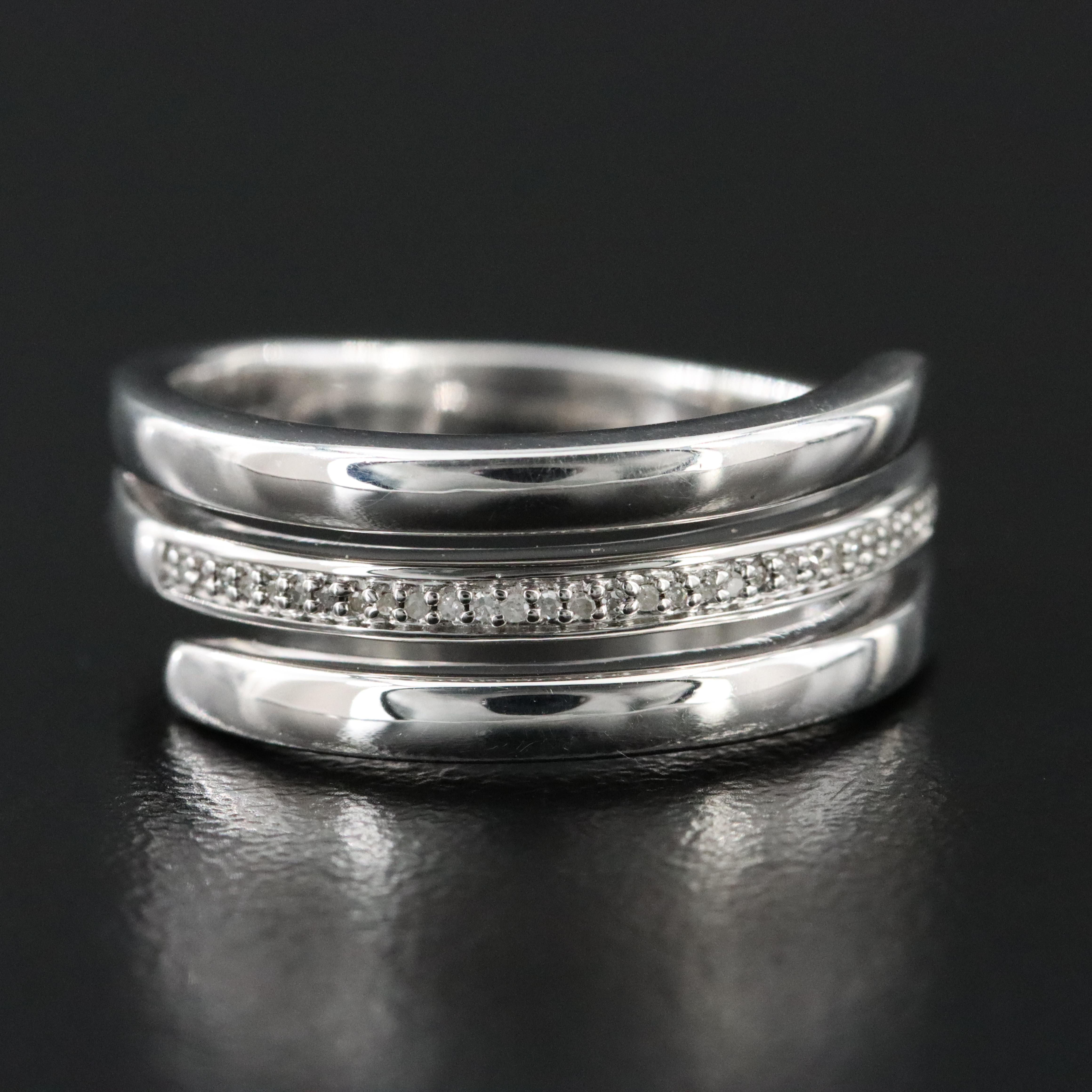 Sterling Diamond Wrap Ring
