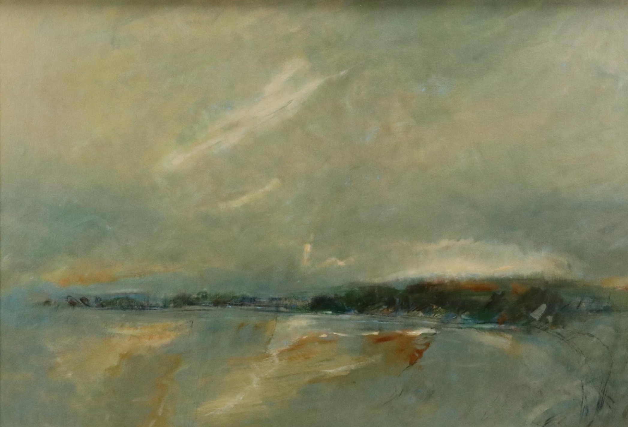 Robert Knipschild Abstract Landscape Oil Painting, Late 20th Century