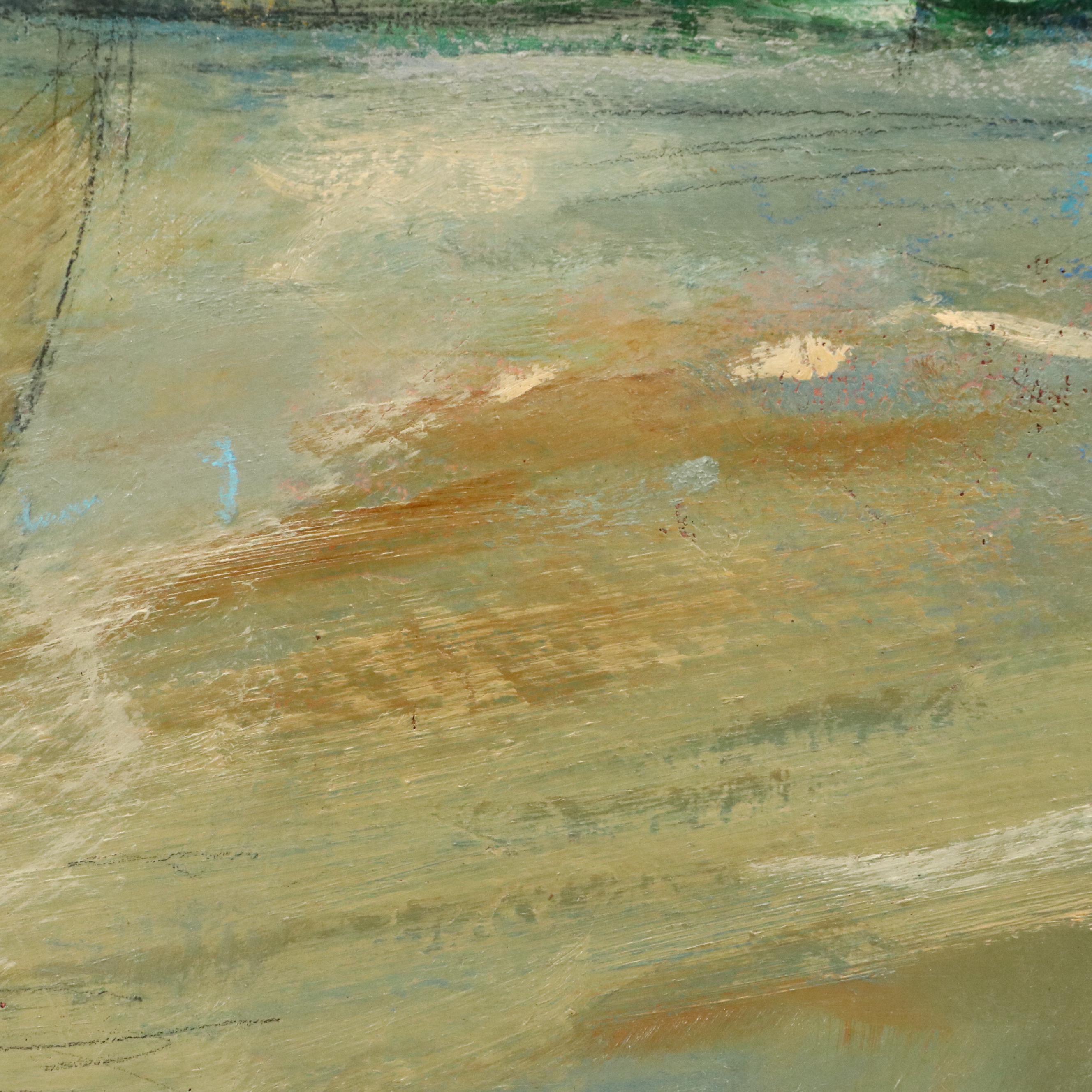 Robert Knipschild Abstract Landscape Oil Painting, Late 20th Century