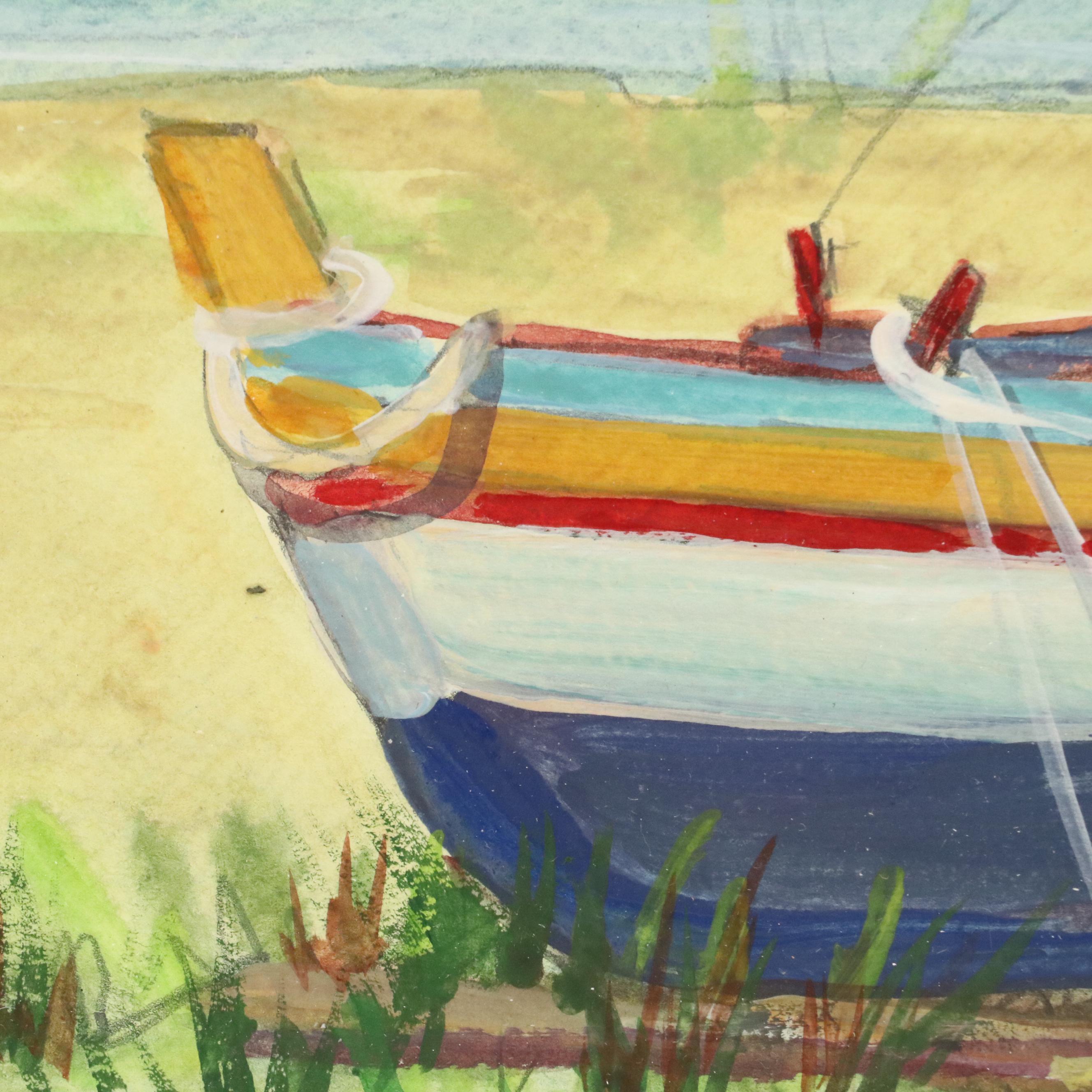 Mary Mirabito Watercolor Painting "Stromboli Fishing Boats," 2024