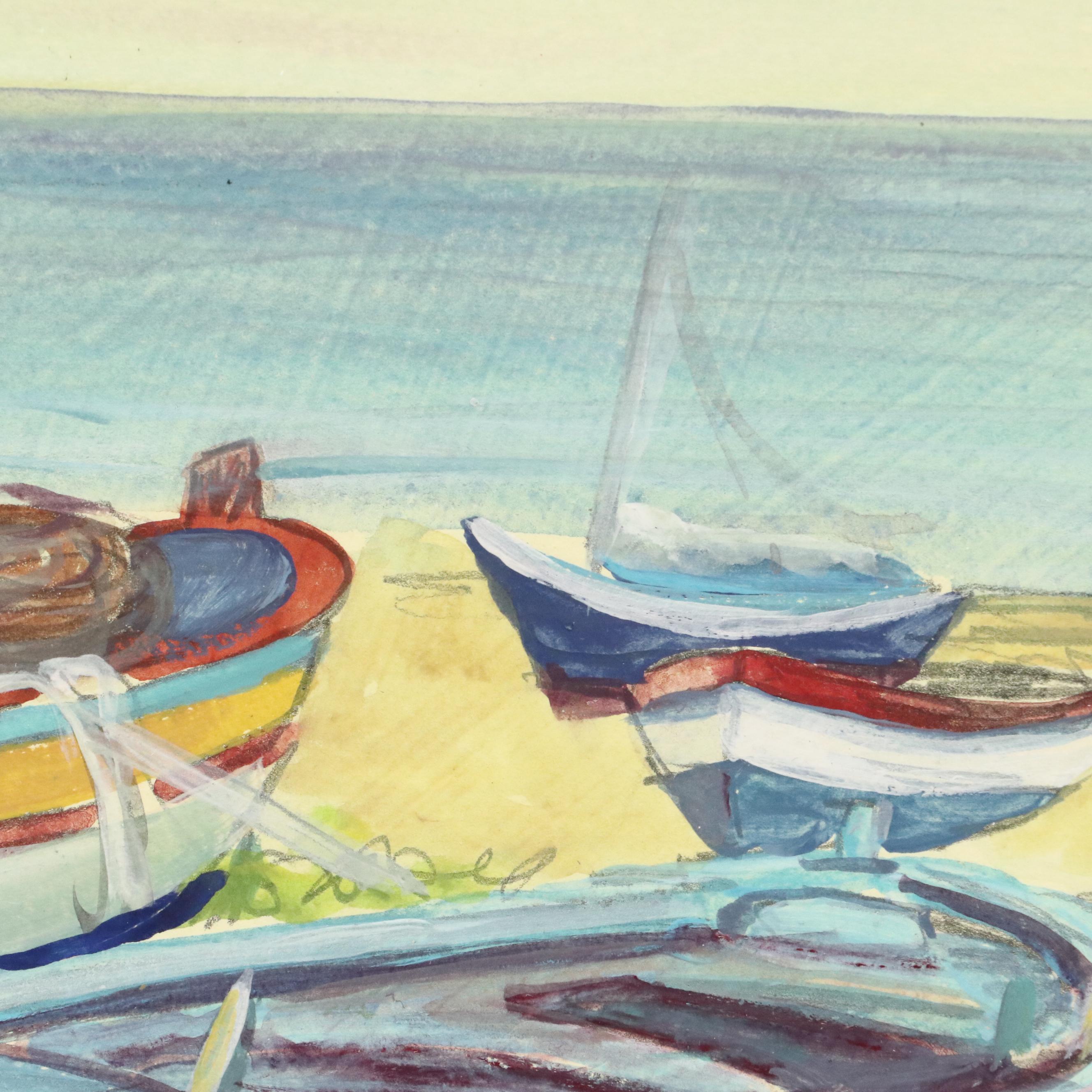 Mary Mirabito Watercolor Painting "Stromboli Fishing Boats," 2024