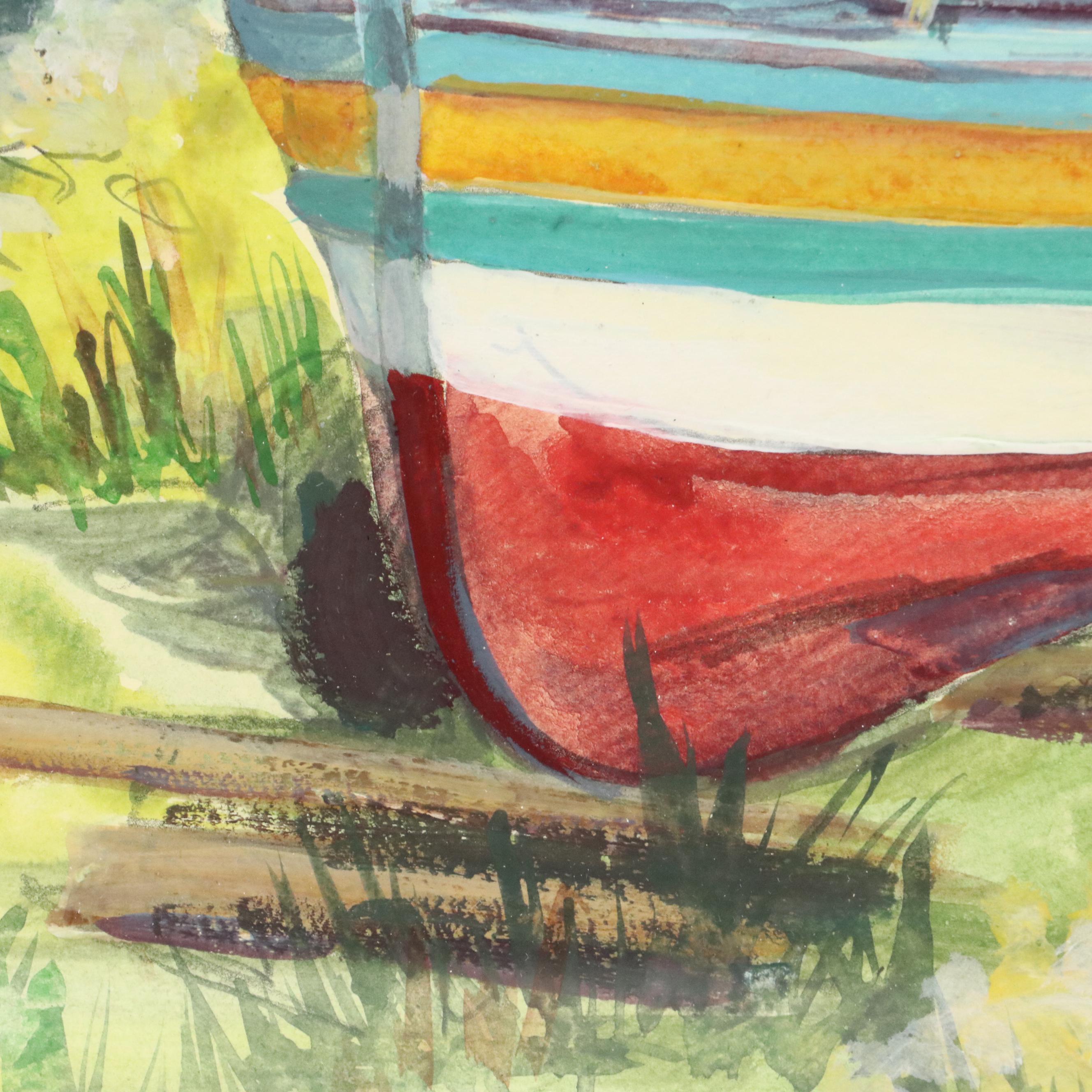 Mary Mirabito Watercolor Painting "Stromboli Fishing Boats," 2024