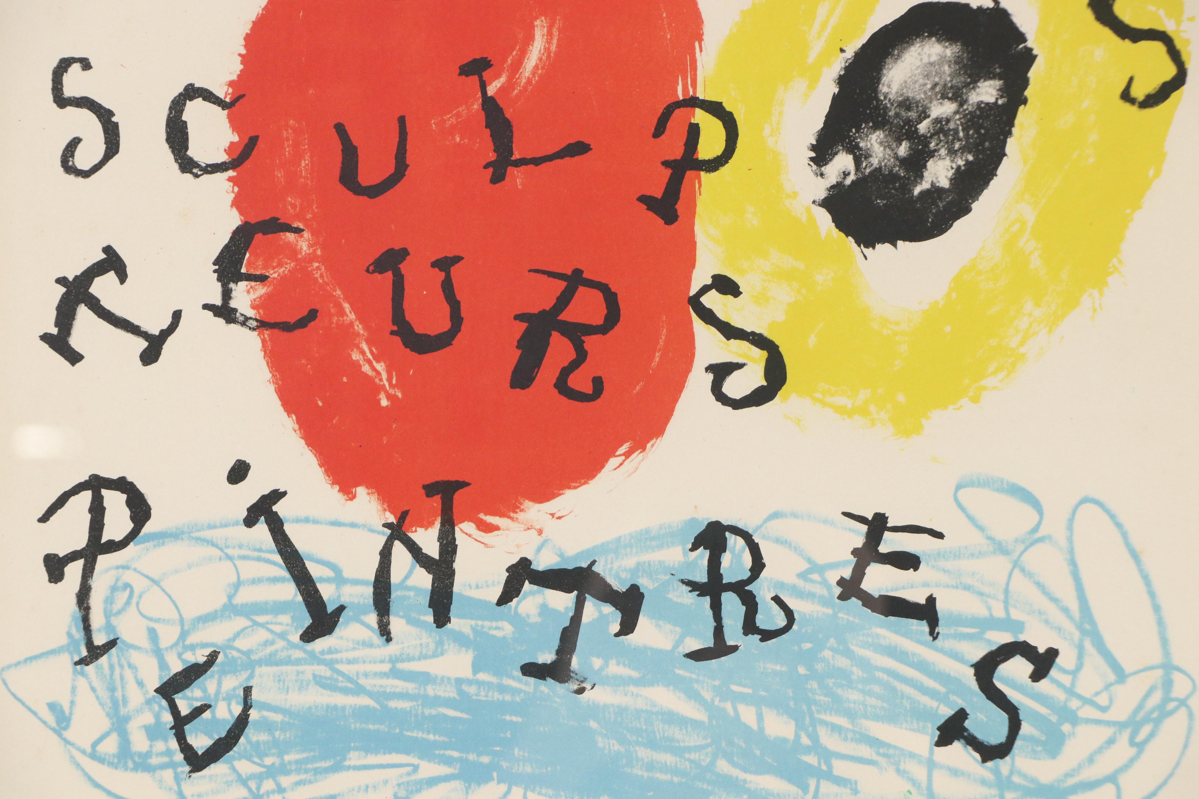 Galerie Maeght Lithograph After Joan Miró's "Poetes, Sculpteurs, Peintres"