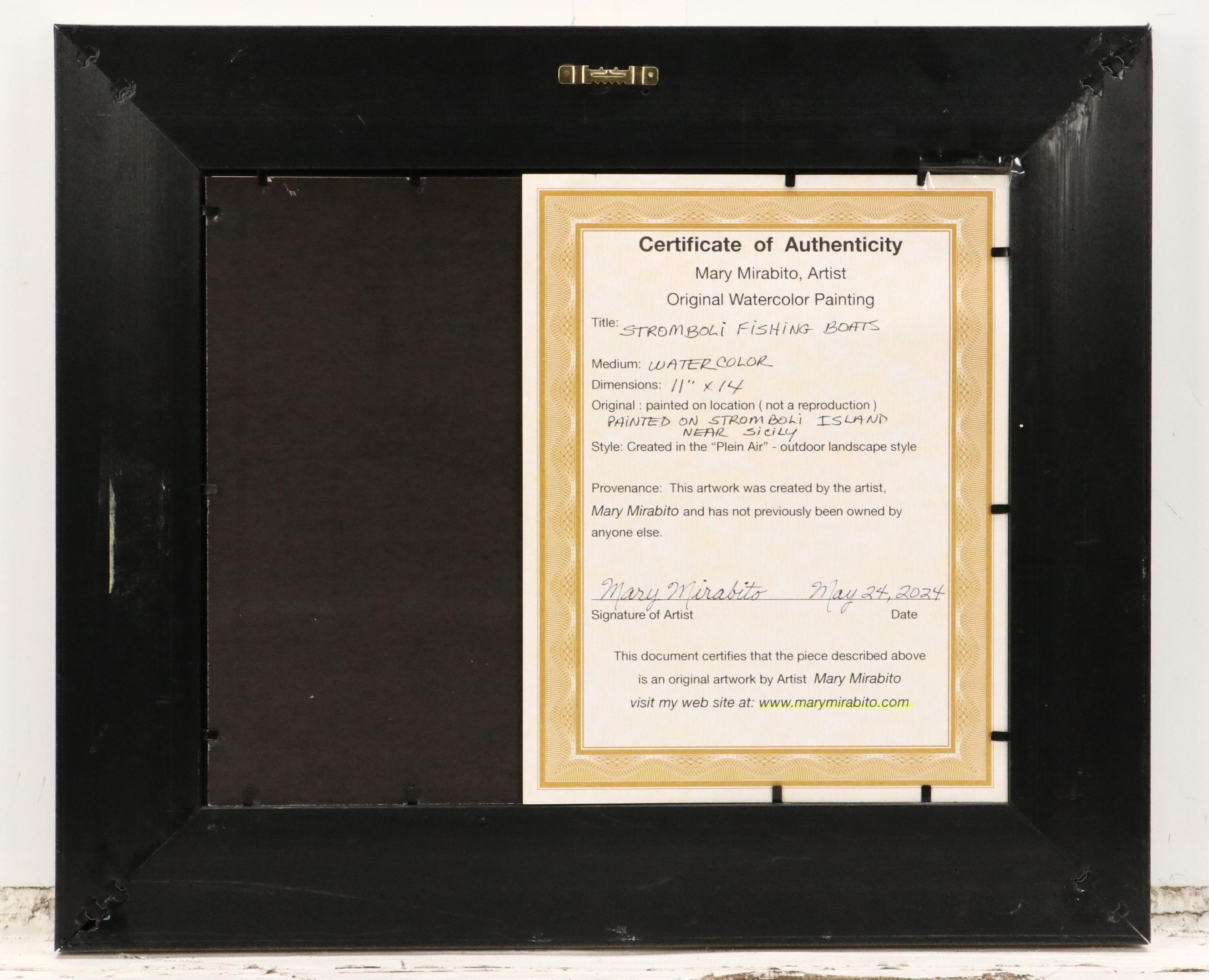 Mary Mirabito Watercolor Painting "Stromboli Fishing Boats," 2024