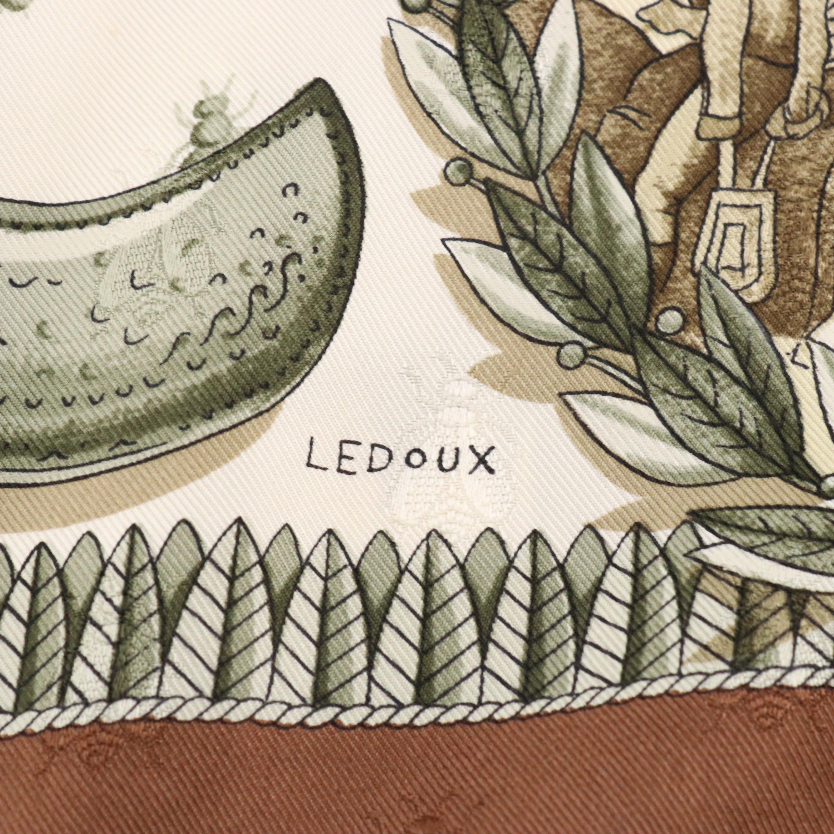 Hermès "Napoléon" Scarf 90 in Silk Bee Jacquard with Box