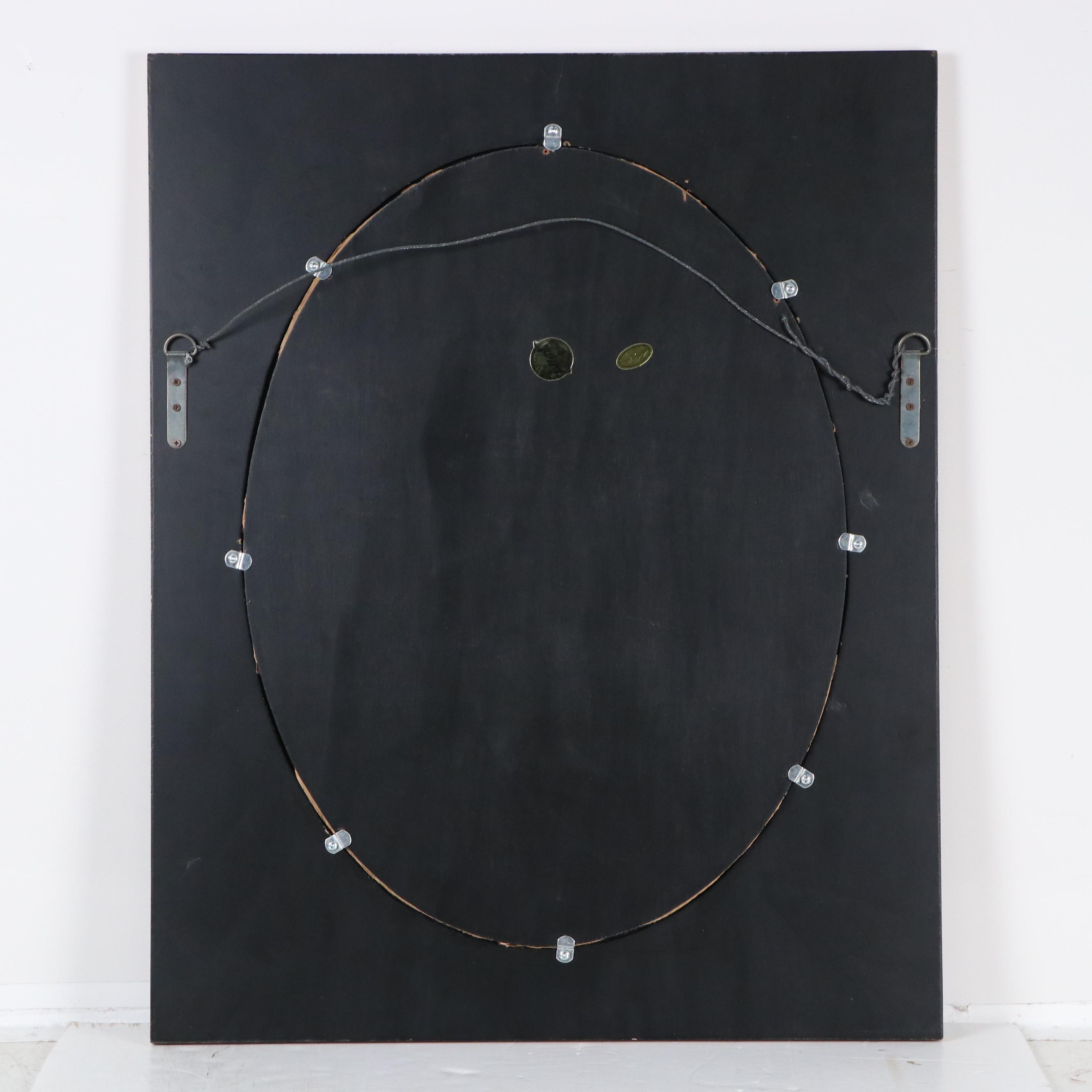 Chinese Tole Painted Floral Wall Mirror