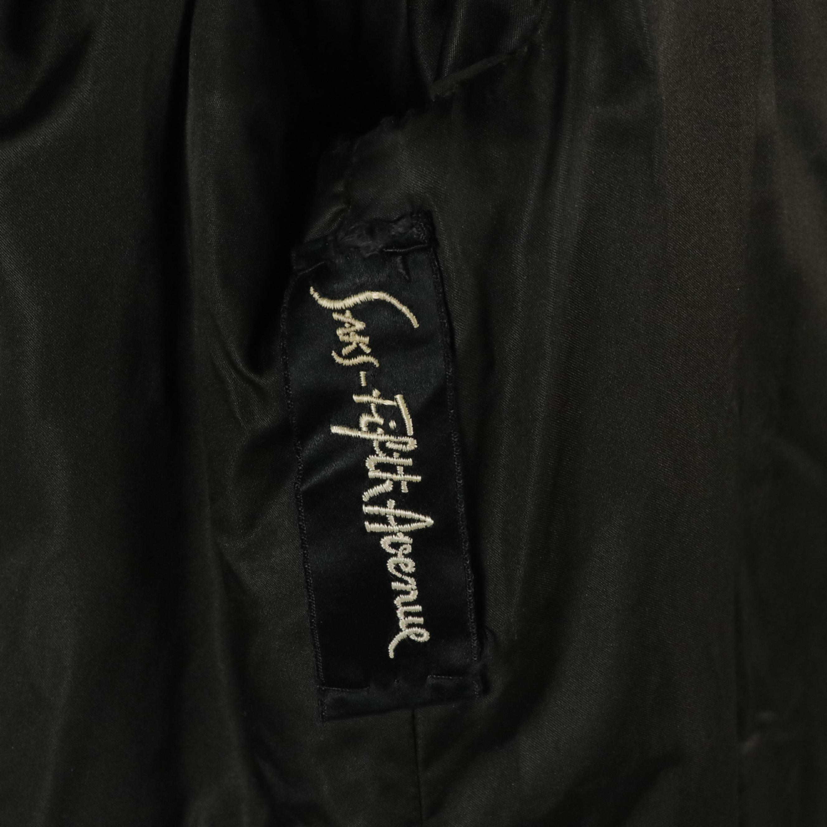 Vintage Revillon Black Diamond Mink Fur Coat and Adolfo Mink Fur Cap